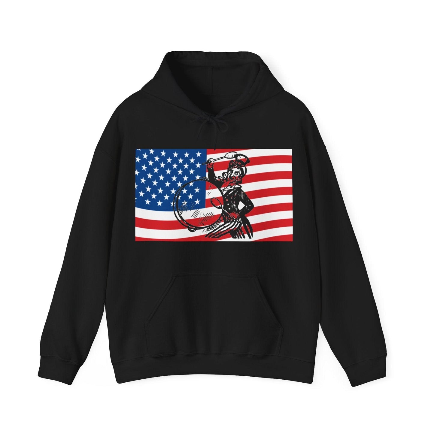 Uncle Sam Drummer American Flag Unisex Heavy Blend™ Hooded Sweatshirt - Lizard Vigilante