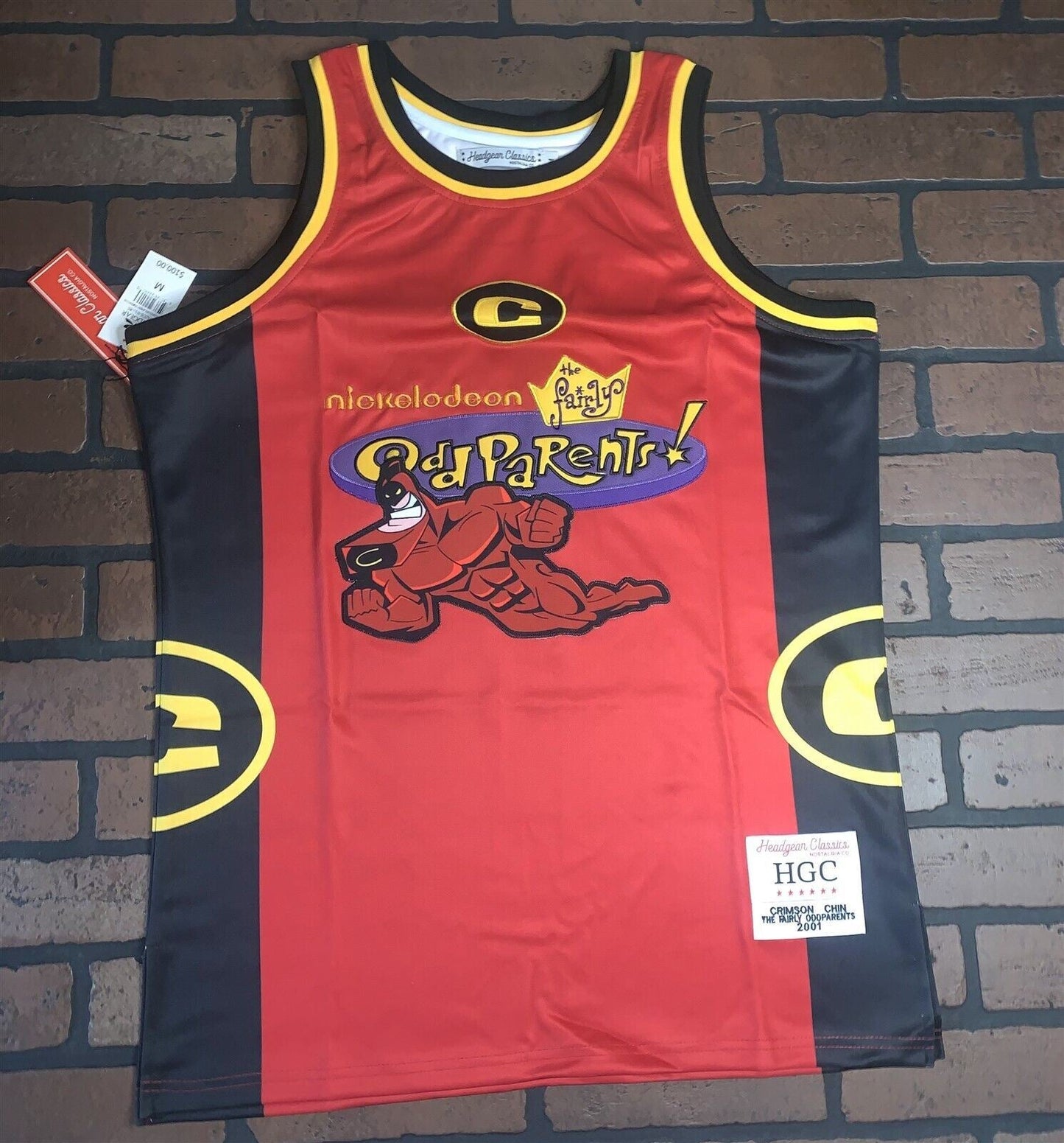 FAIRLY ODD PARENTS CRIMSON CHIN Headgear Classics Basketball Jersey ~Never Worn~ M L
