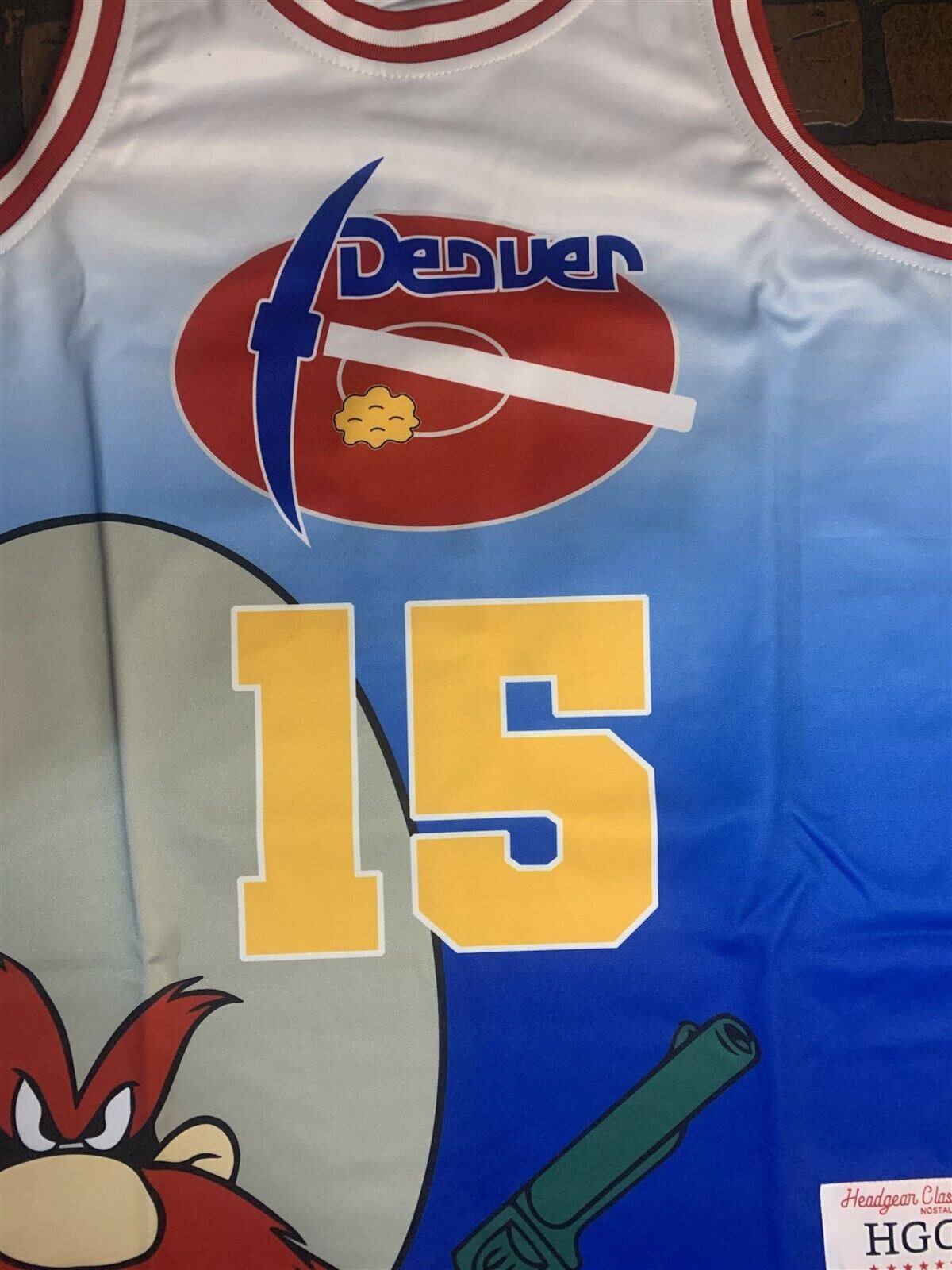 YOSEMITE SAM / DENVER Blue Headgear Classics Basketball Jersey ~Never Worn~ M XL