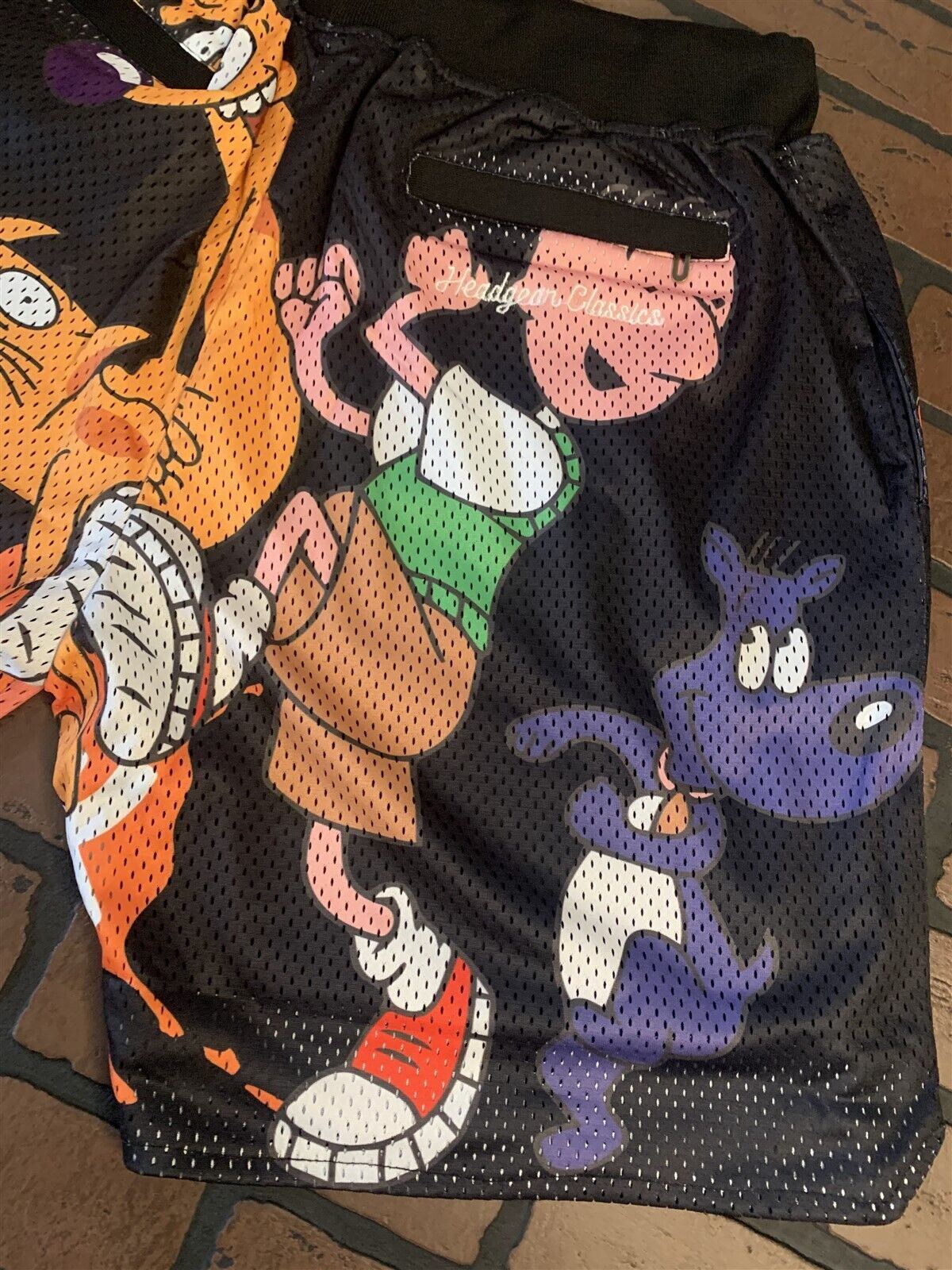 NICKELODEAN ALL OVER Headgear Classics Basketball Shorts ~Never Worn~ M 3XL