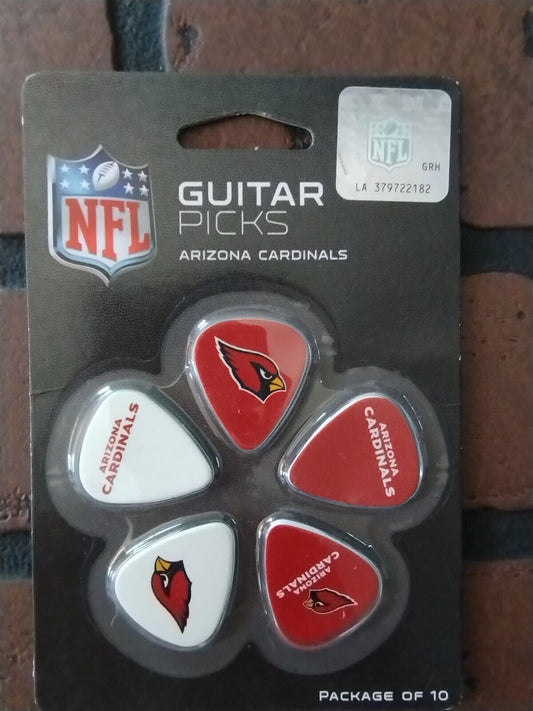 ARIZONA CARDINALS Set of 10 Unused Woodrow Guitar Picks/Plectrums ~Licensed~