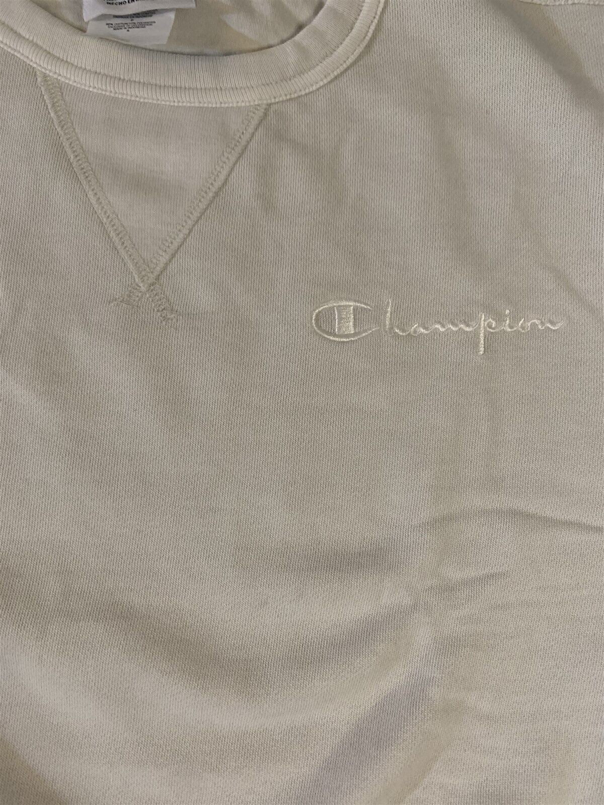 CHAMPION Stitched Light Cream Crew Neck~BRAND NEW~ S M L XL XXL