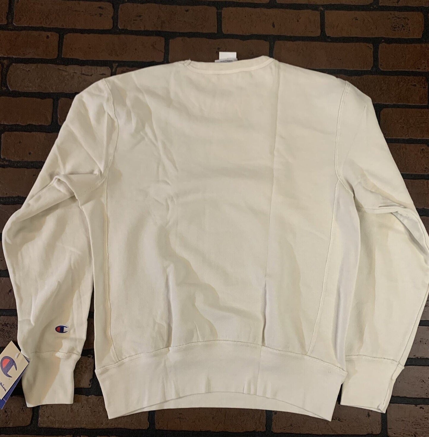 CHAMPION Stitched Light Cream Crew Neck~BRAND NEW~ S M L XL XXL