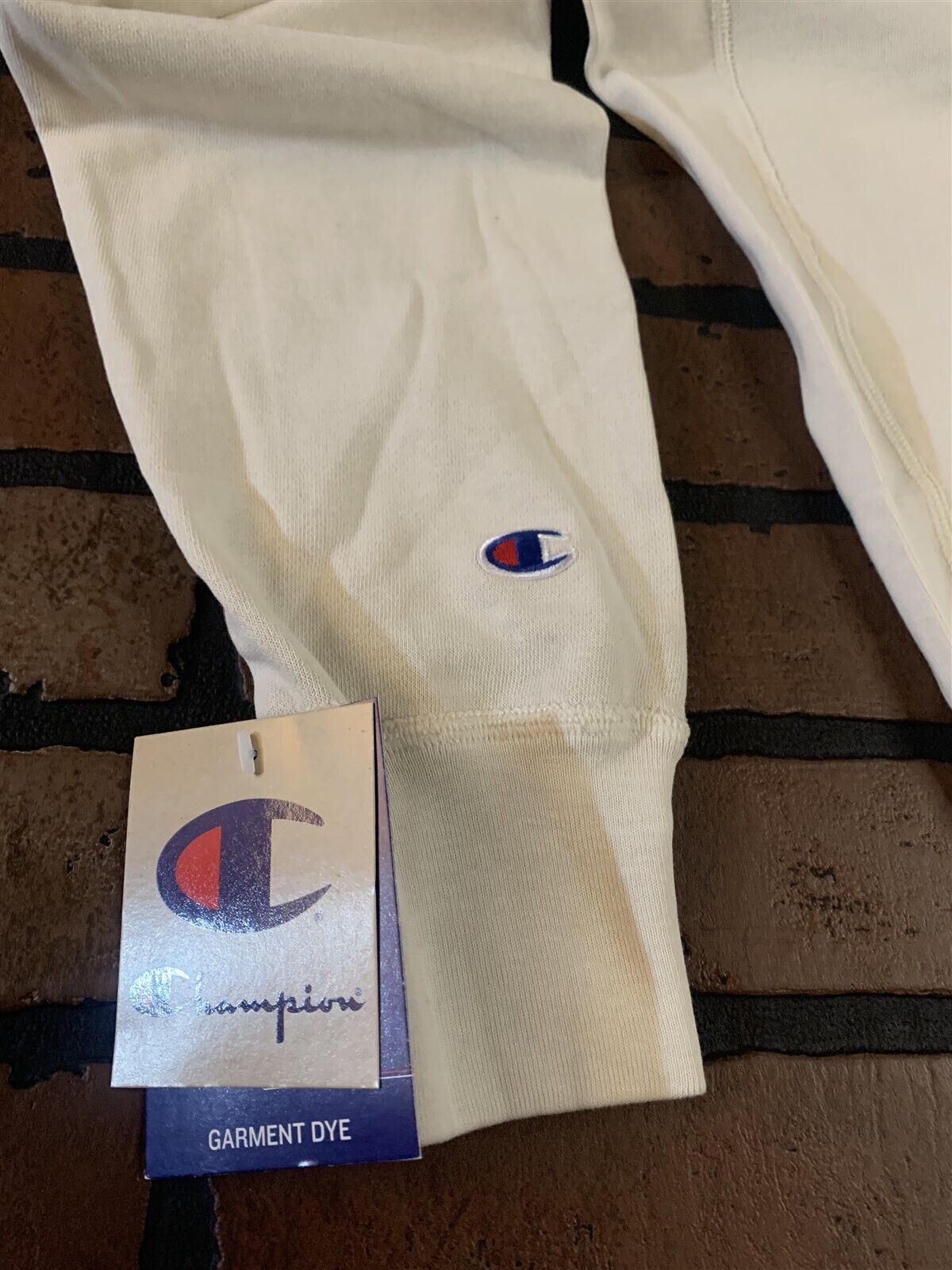 CHAMPION Stitched Light Cream Crew Neck~BRAND NEW~ S M L XL XXL