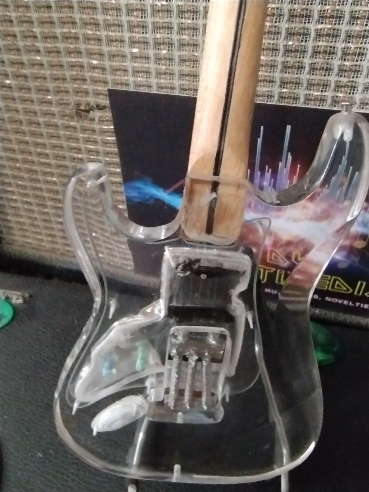 FENDER - Clear Acrylic Strat 1:4 Scale Replica Guitar ~Axe Heaven~