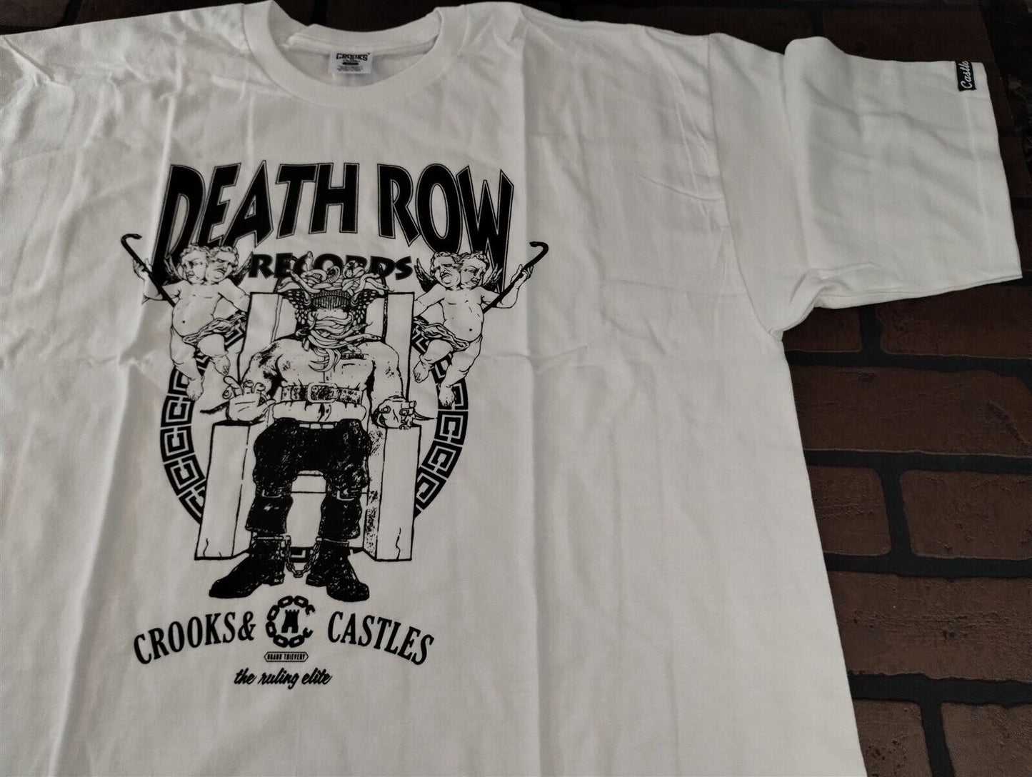 DEATH ROW RECORDS - Crooks & Castles Licensed White T-shirt ~Never Worn~ XL