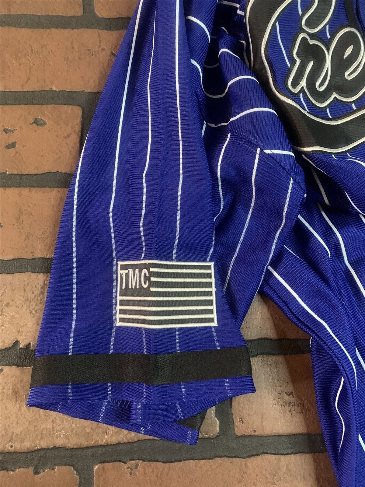 CRENSHAW Victory Lap Blue Pinstripe Headgear Classics Baseball Jersey ~New~XL