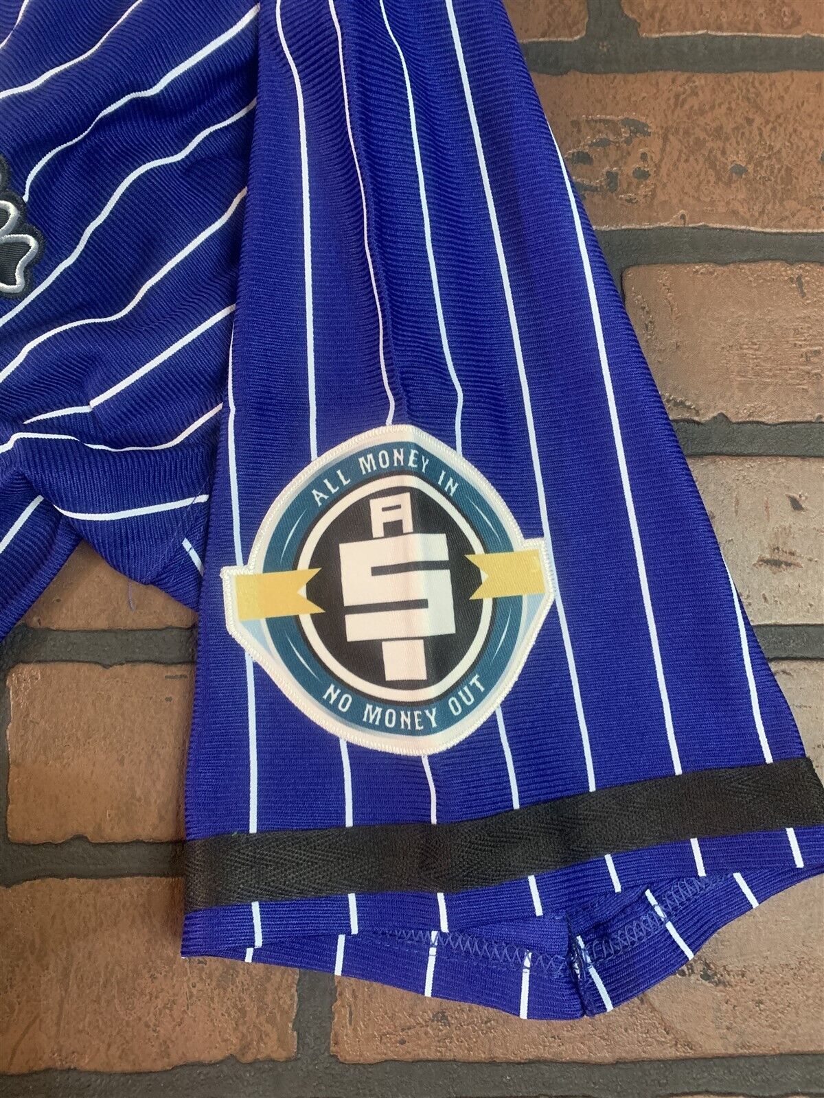 CRENSHAW Victory Lap Blue Pinstripe Headgear Classics Baseball Jersey ~New~XL