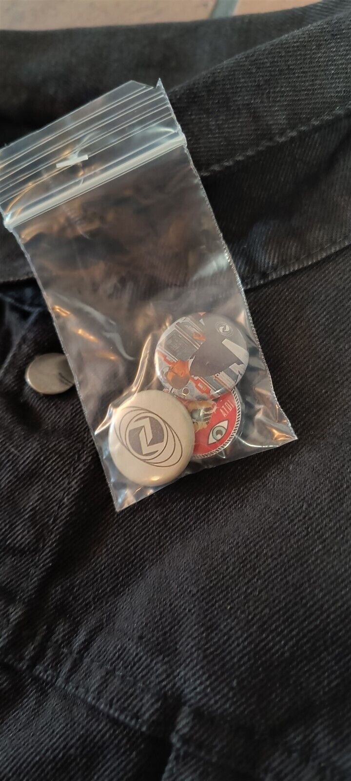 AT THE DRIVE IN - 2014 Hyena Black Denim Button-Up Jacket ~Brand New~ M L