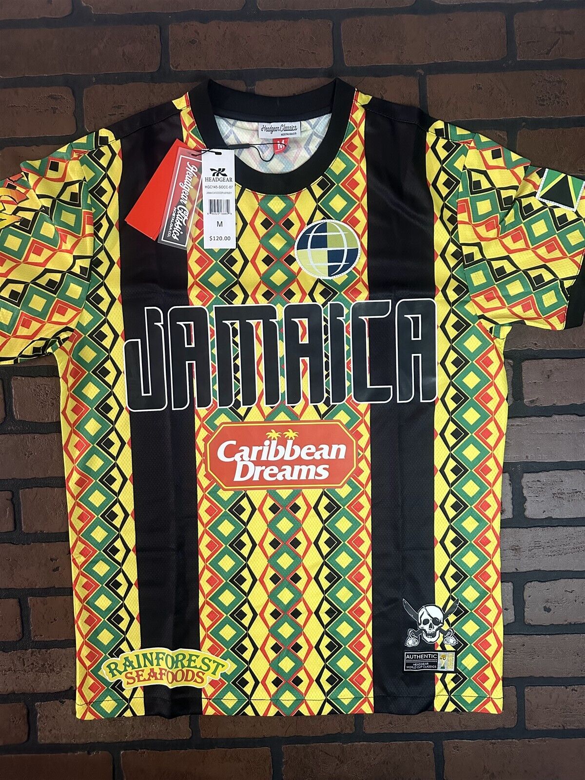 JAMAICA 1990 World Cup National Team Headgear Classics Soccer Jersey~Never Worn~