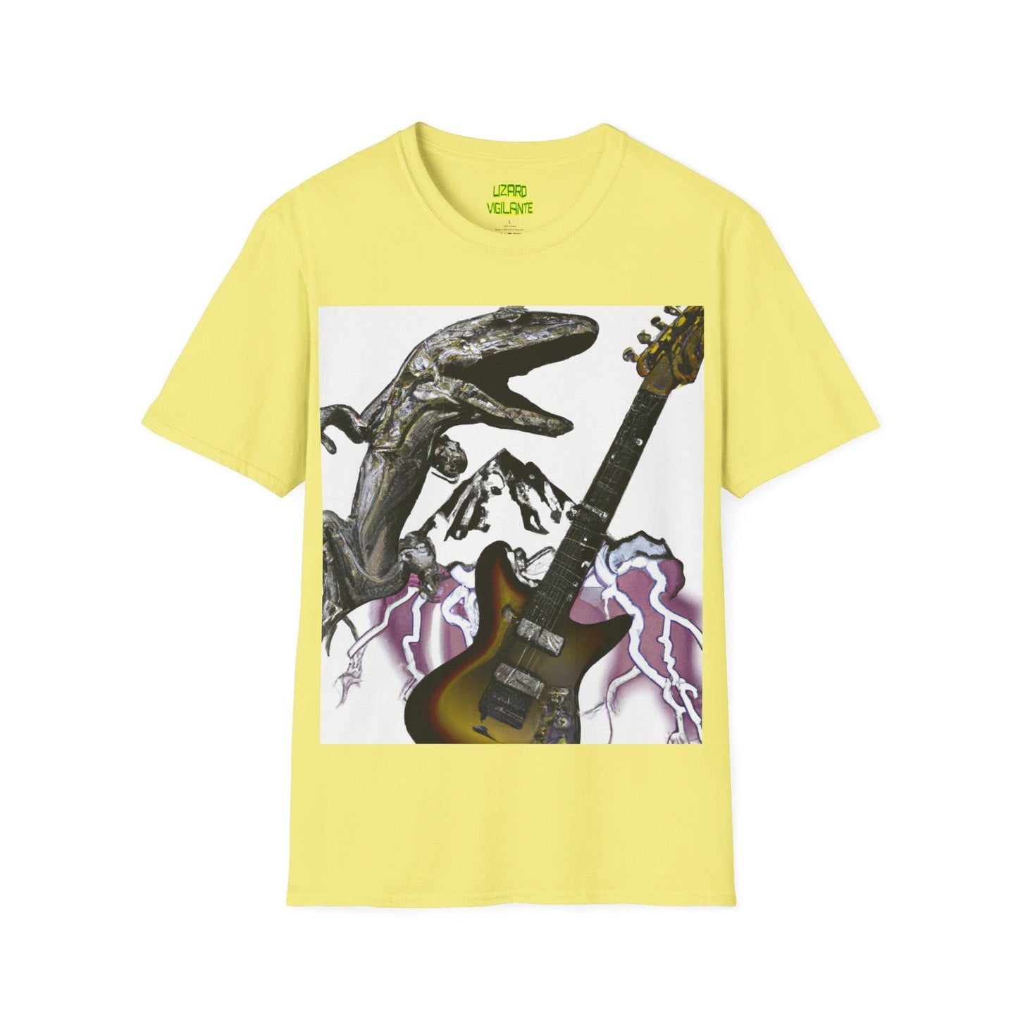 Lizard Vigilante Over Revolver Unisex Softstyle T-Shirt - Lizard Vigilante