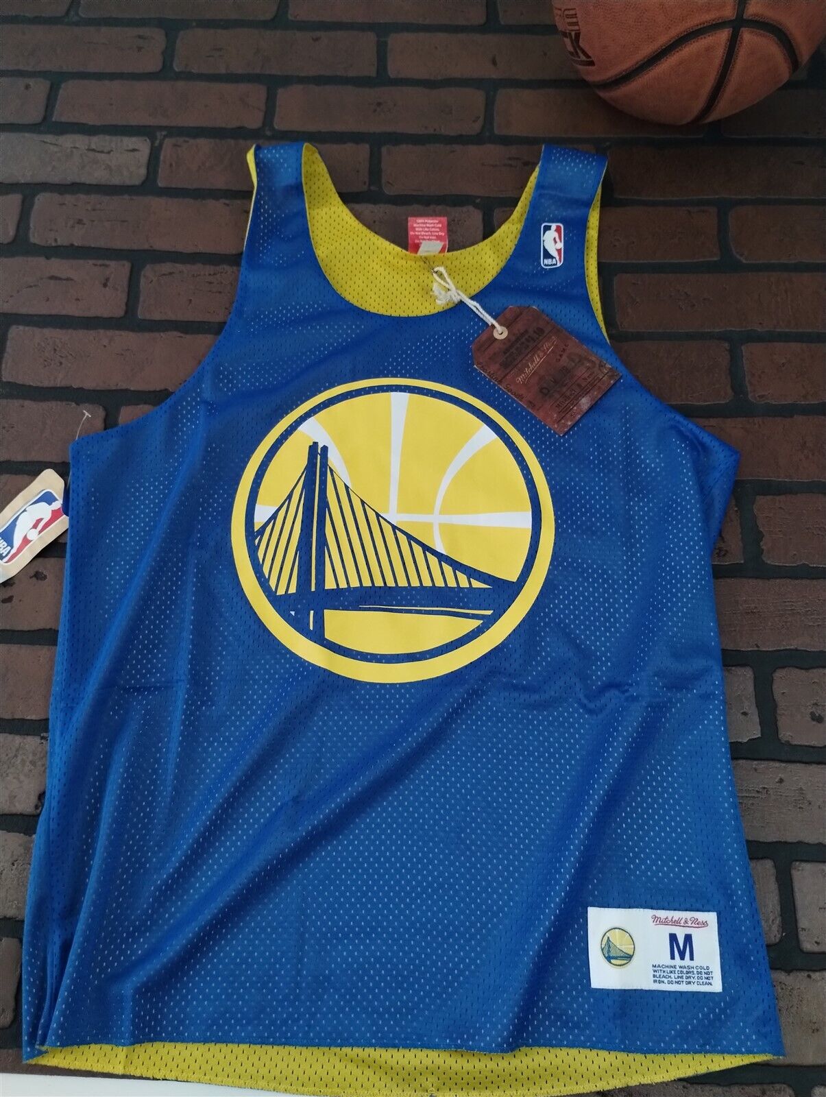GOLDEN STATE WARRIORS Mitchell & Ness Drop Step Basketball Jersey ~New~ S M 2XL