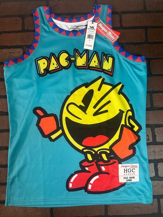 PAC MAN Blue Headgear Classics Basketball Jersey ~Never Worn~ S L