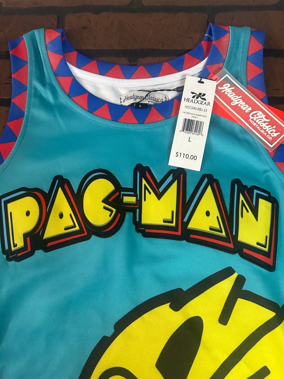 PAC MAN Blue Headgear Classics Basketball Jersey ~Never Worn~ S L