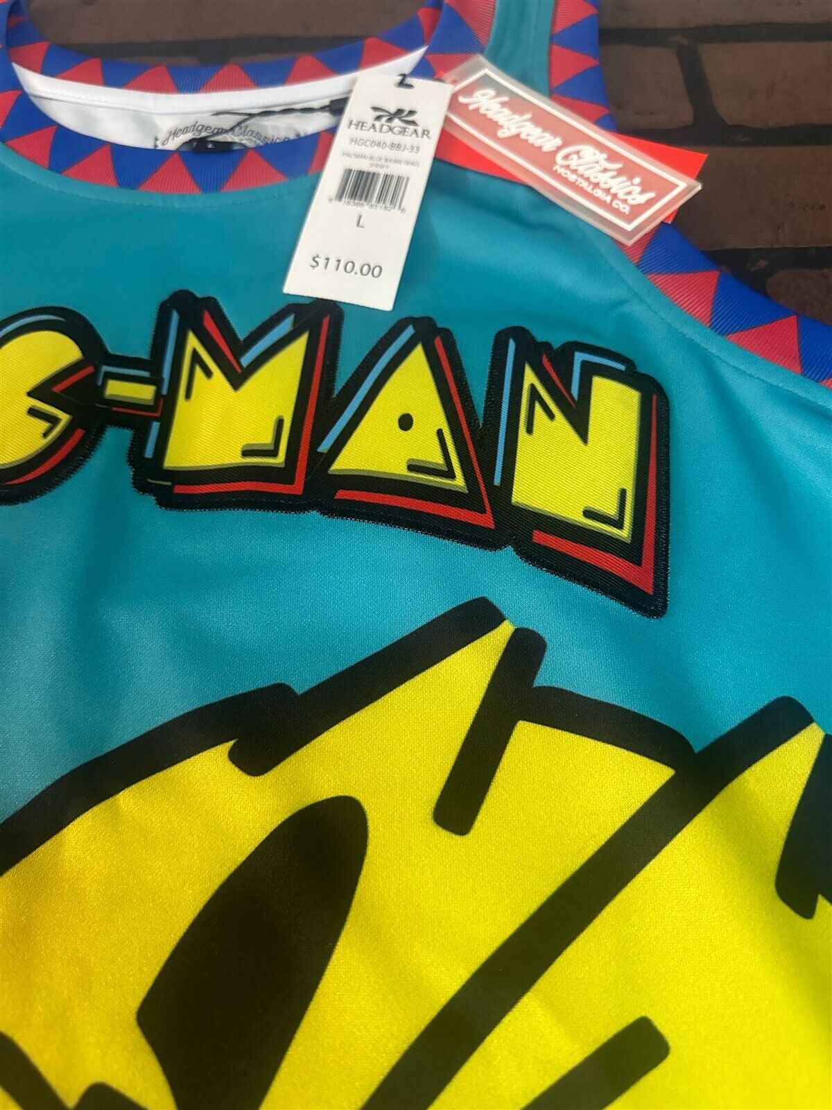 PAC MAN Blue Headgear Classics Basketball Jersey ~Never Worn~ S L