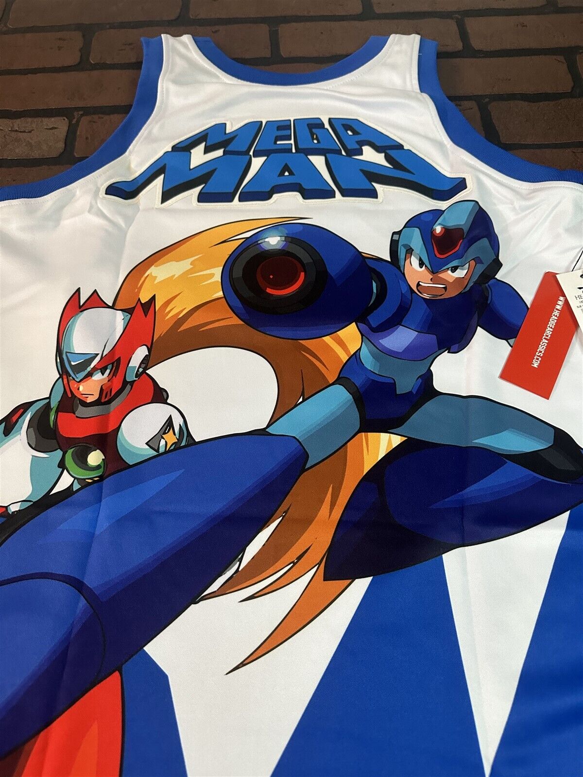 MEGA MAN Blue Headgear Classics Basketball Jersey ~Never Worn~ S L