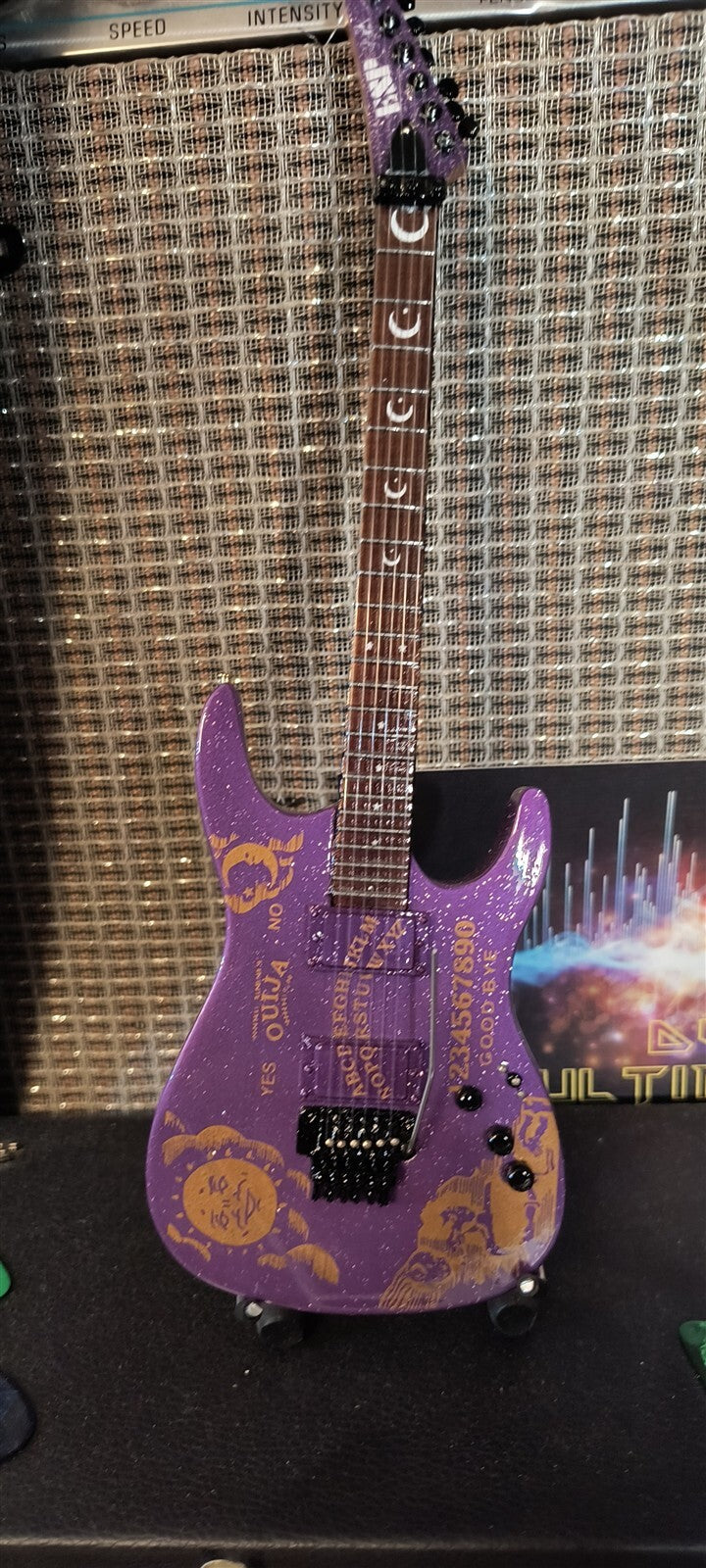 KIRK HAMMETT (Metallica)-Purple Ouija Board 1:4 Scale Replica Guitar~Axe Heaven~