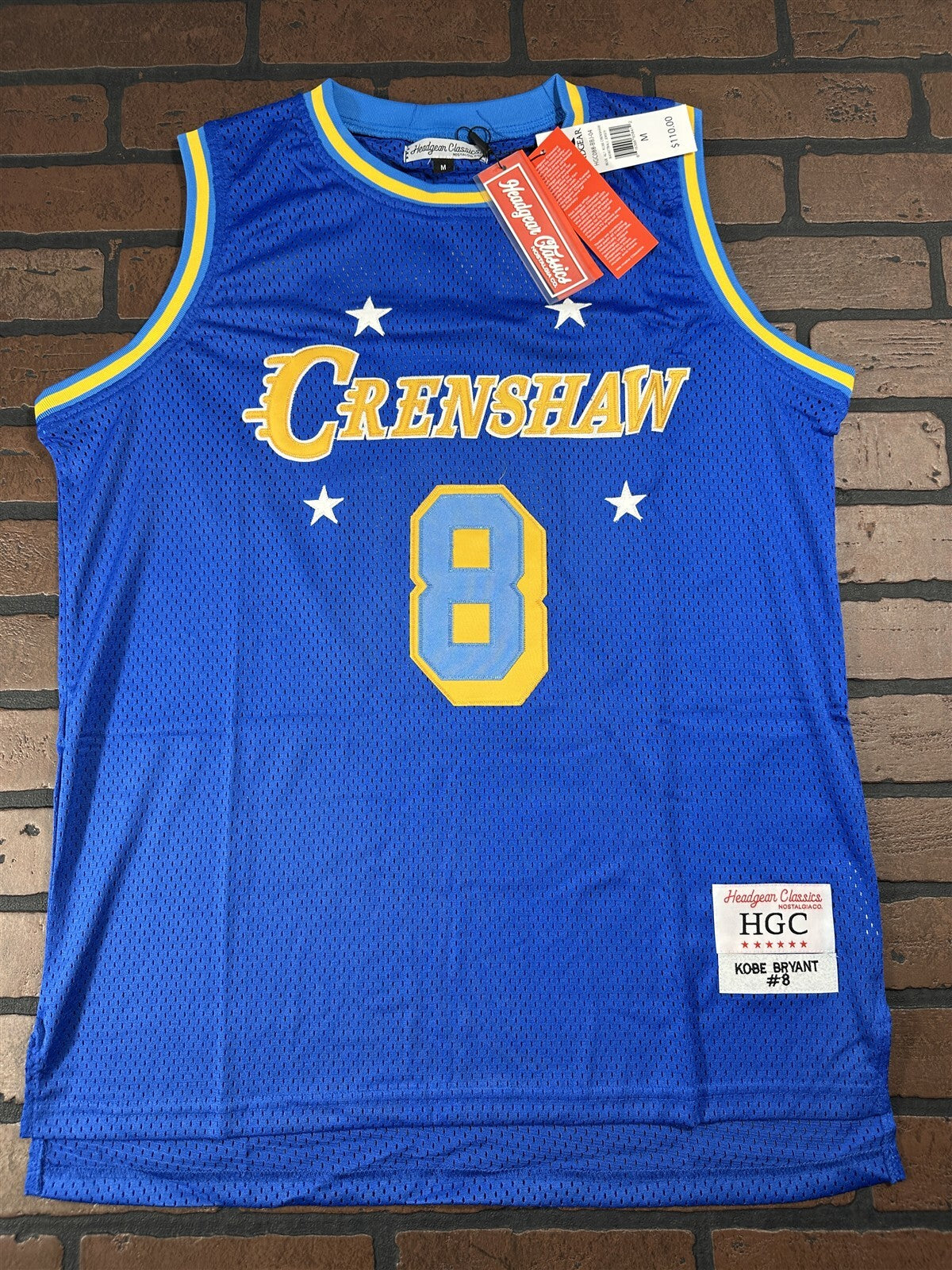 CRENSHAW BRYANT #8 Headgear Classics Blue Basketball Jersey ~New~ M L XL 2XL