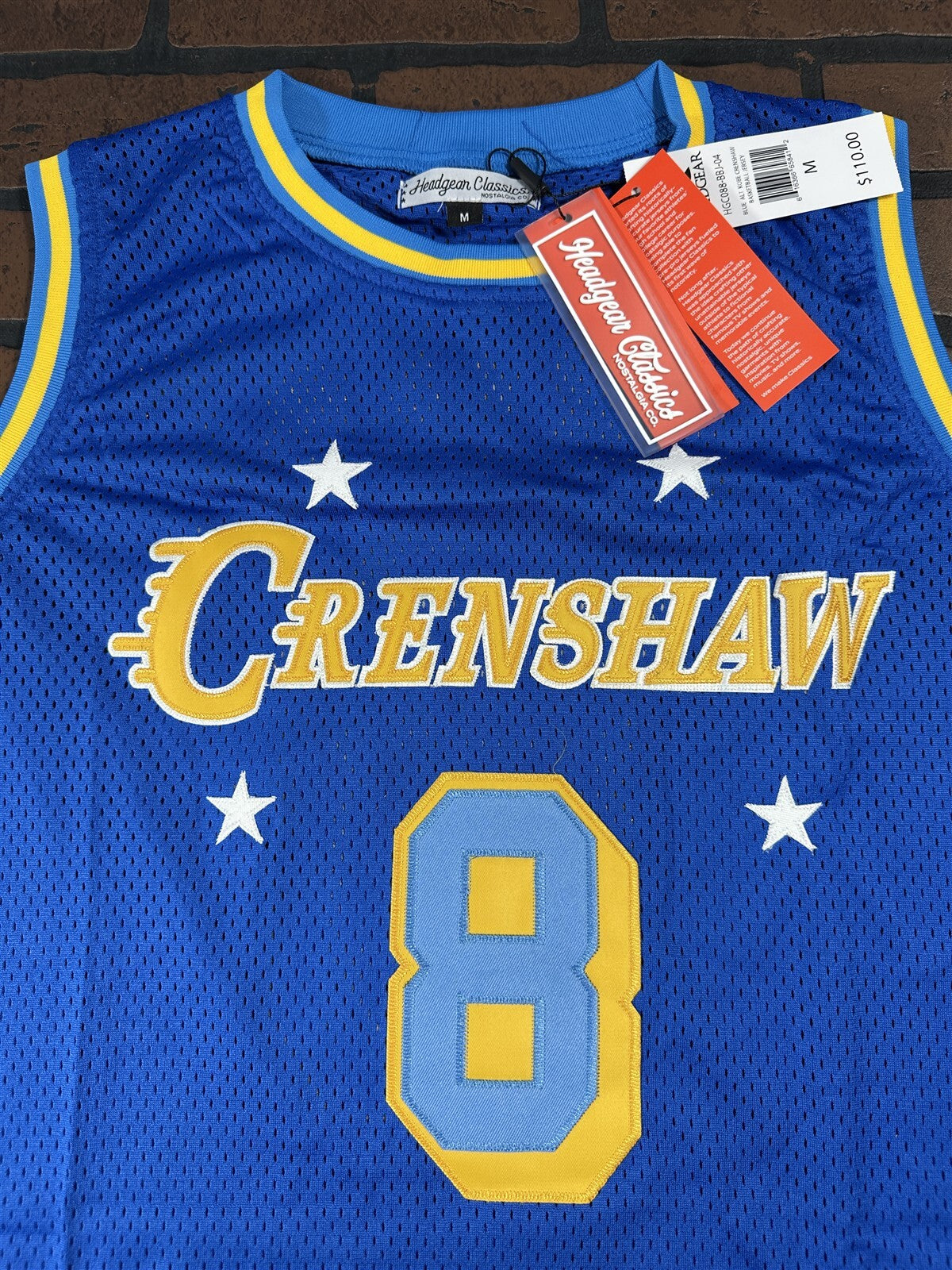 CRENSHAW BRYANT #8 Headgear Classics Blue Basketball Jersey ~New~ M L XL 2XL