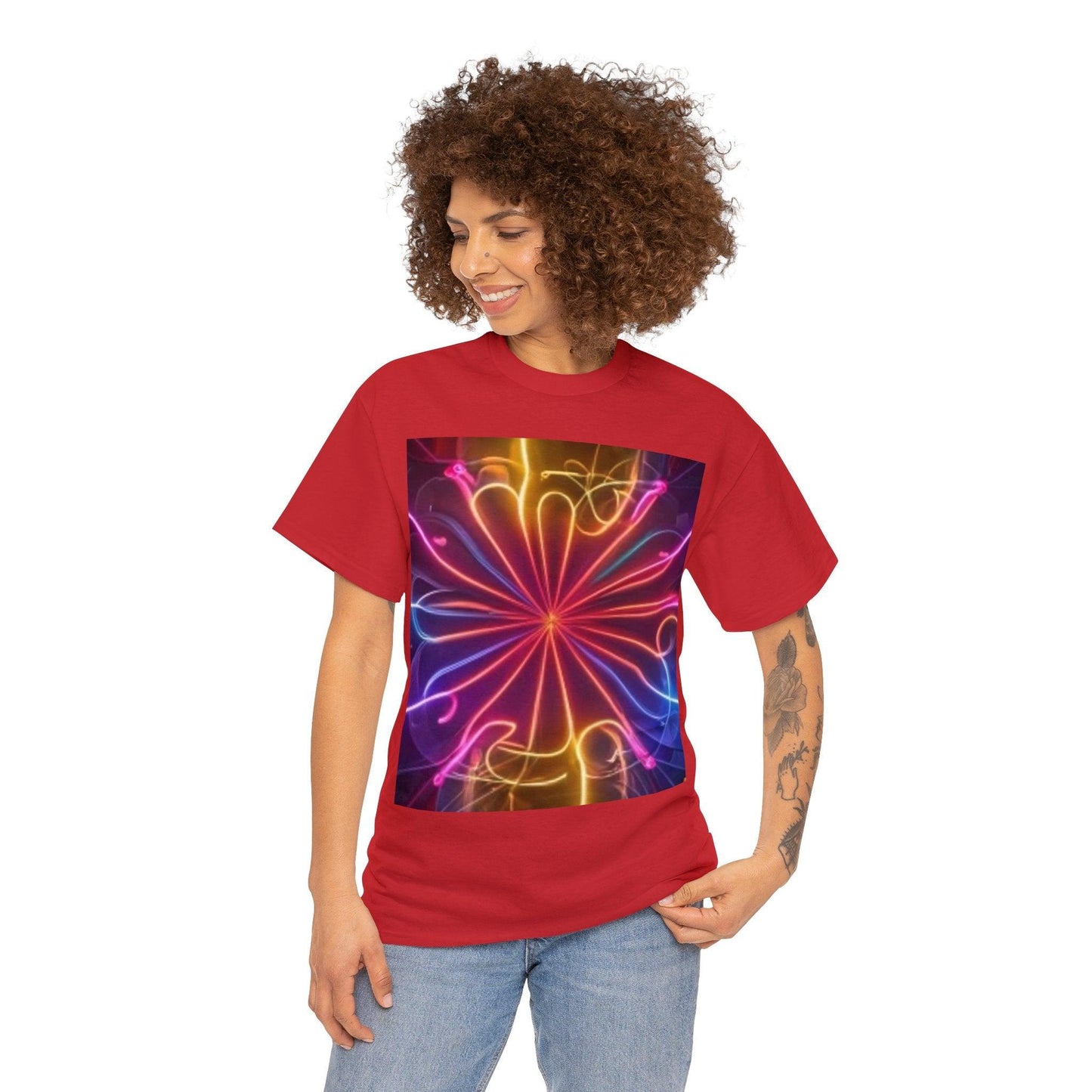 Neon Flower Unisex Heavy Cotton Tee - Lizard Vigilante