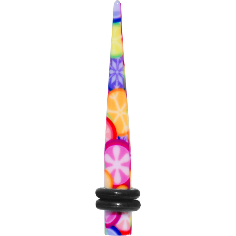 6G Groovy Retro Flower Acrylic Taper