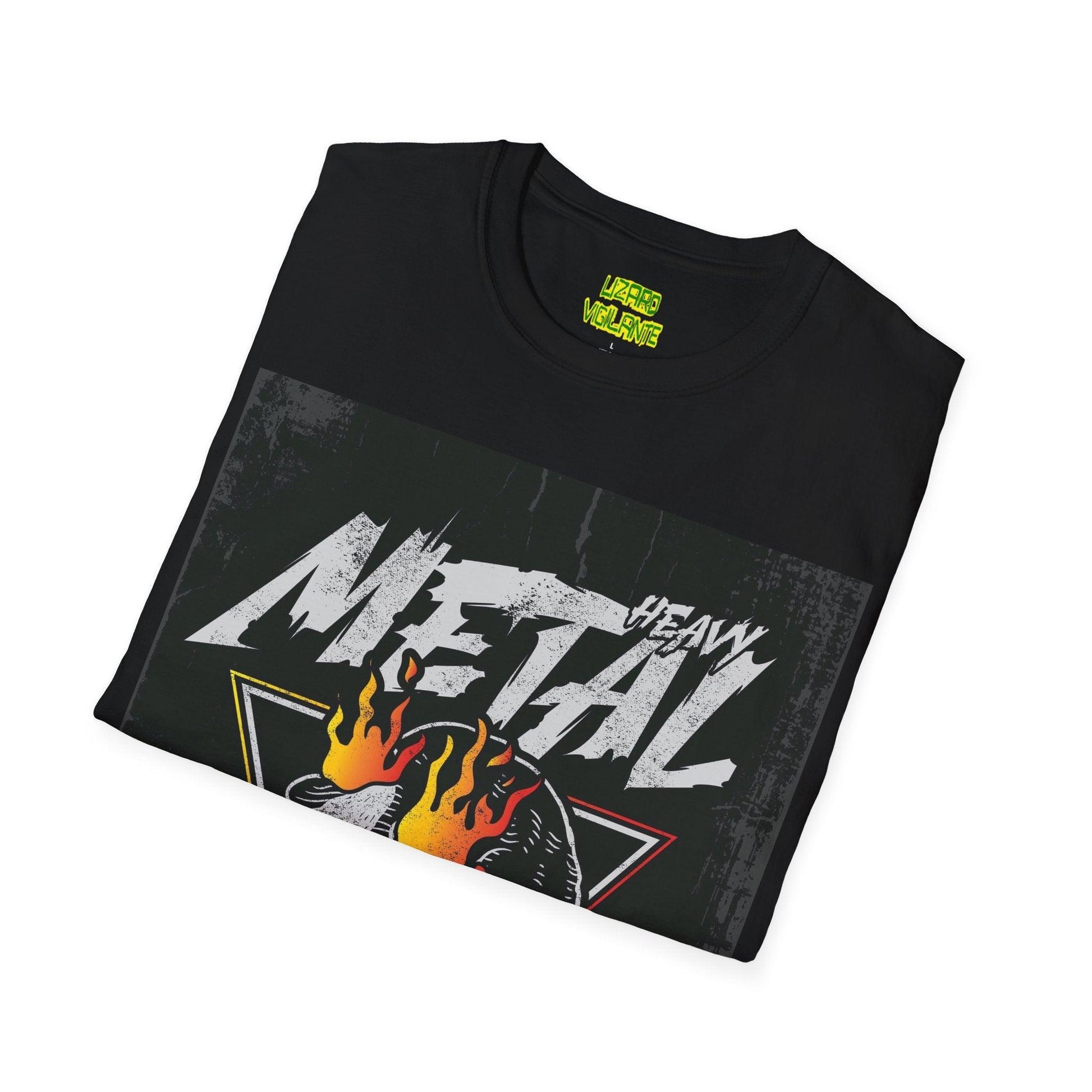 Heavy Metal Death Of Music Unisex Softstyle T-Shirt - Lizard Vigilante