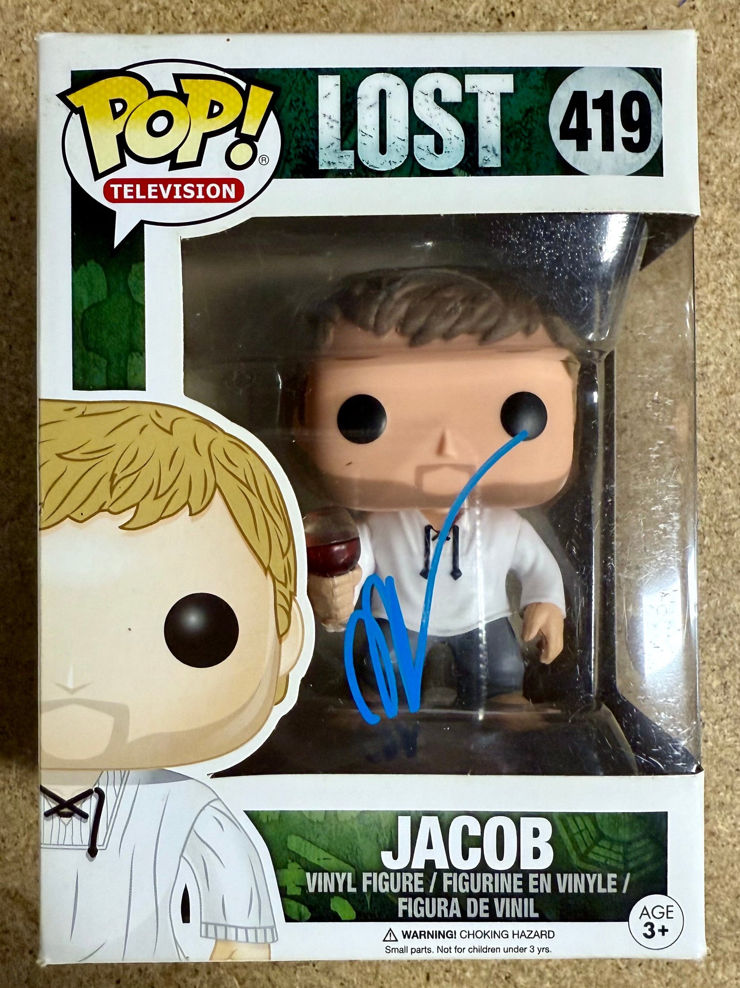 Mark Pellegrino Signed LOST Jacob Vaulted Funko Pop! #419 With JSA COA