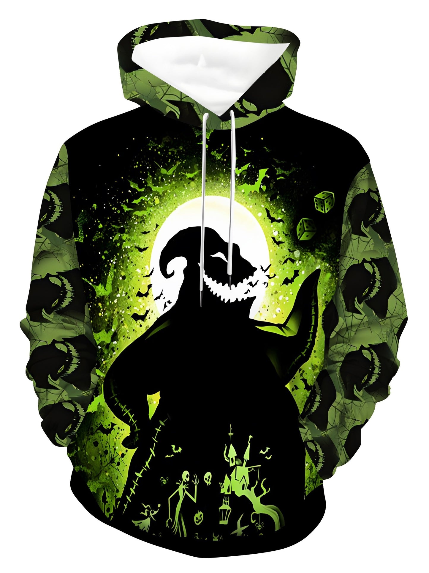 Plus Size Men's Monster Print Hoodie – Trendy Long Sleeve Pullover with Kangaroo Pocket For Cold Months - Premium hoodie from Lizard Vigilante - Just $34.88! Shop now at Lizard Vigilante