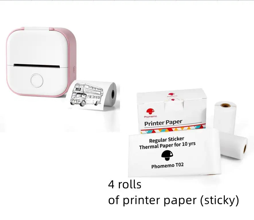 Portable Mini Printer for Students and Hobbyists, Bluetooth Thermal Label Printer