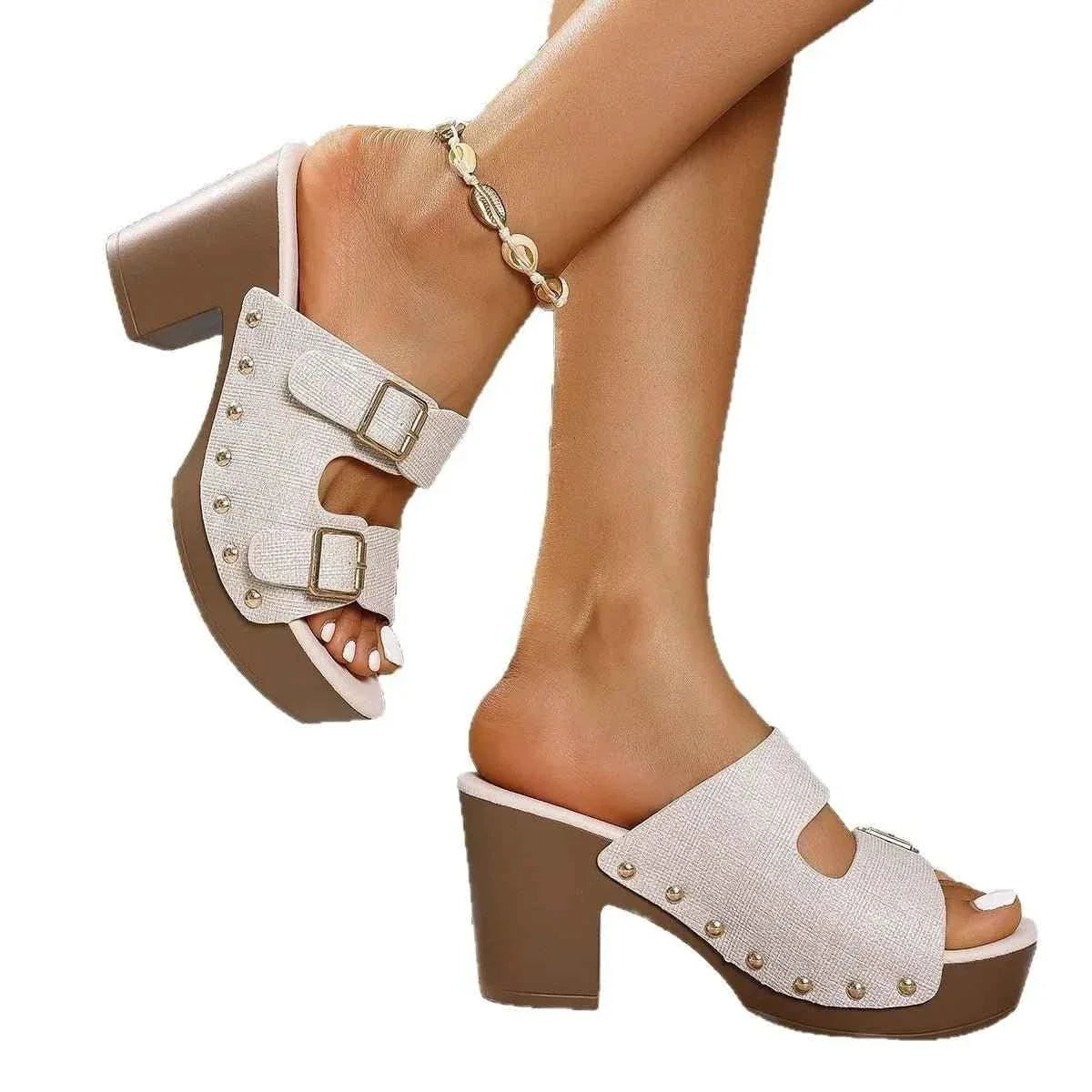 Block Heel Buckle Sandals: Stylish and Comfortable