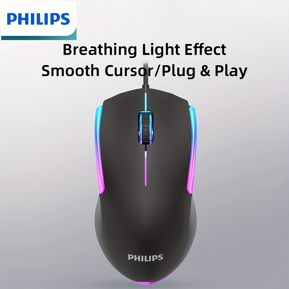 Wired Gaming Mouse with LED Backlight, 1200 DPI Optical Sensor, Ergonomic Design, ESports Games Theme, Right-Hand Orientation, Non-Slip Silicone Rollers, Battery-Free Operation for Windows/PC/Mac/Laptop