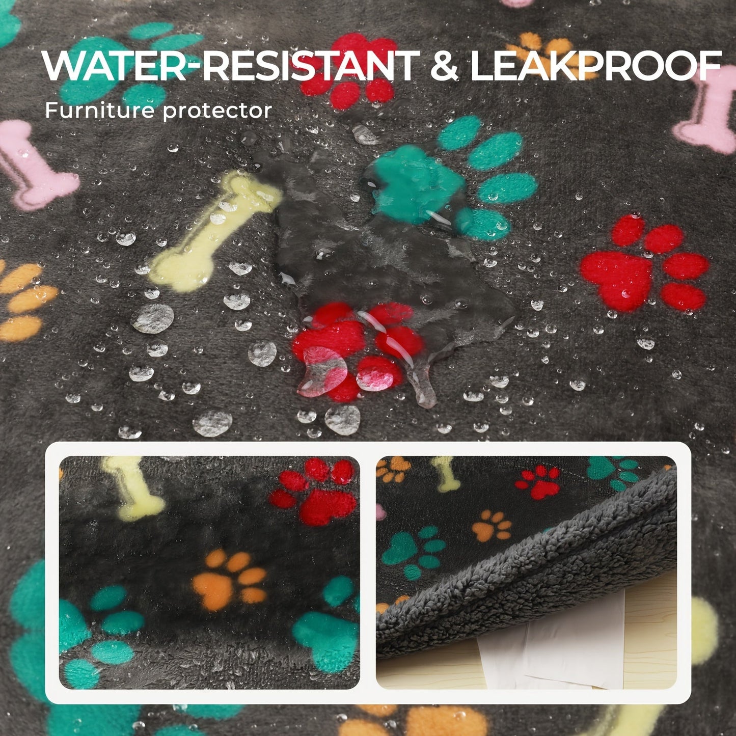 Reversible Waterproof Dog Blanket - Soft Sherpa Fleece Pet Mat for Small to Large Breeds, Tear-Resistant Couch & Sofa Protector, Machine Washable, Cat Blanket, Puppy, Furniture Protector