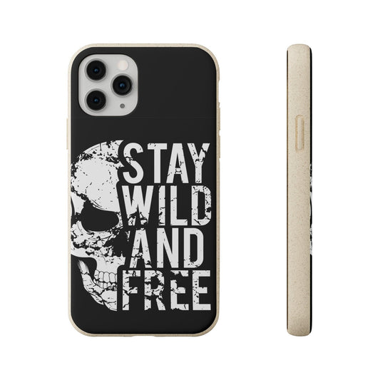 Stay Wild And Free Skull Biodegradable Cases - Lizard Vigilante