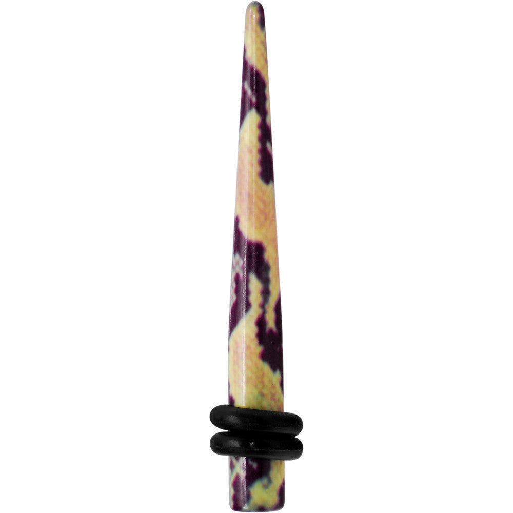 6G Green Snake Skin Acrylic Taper