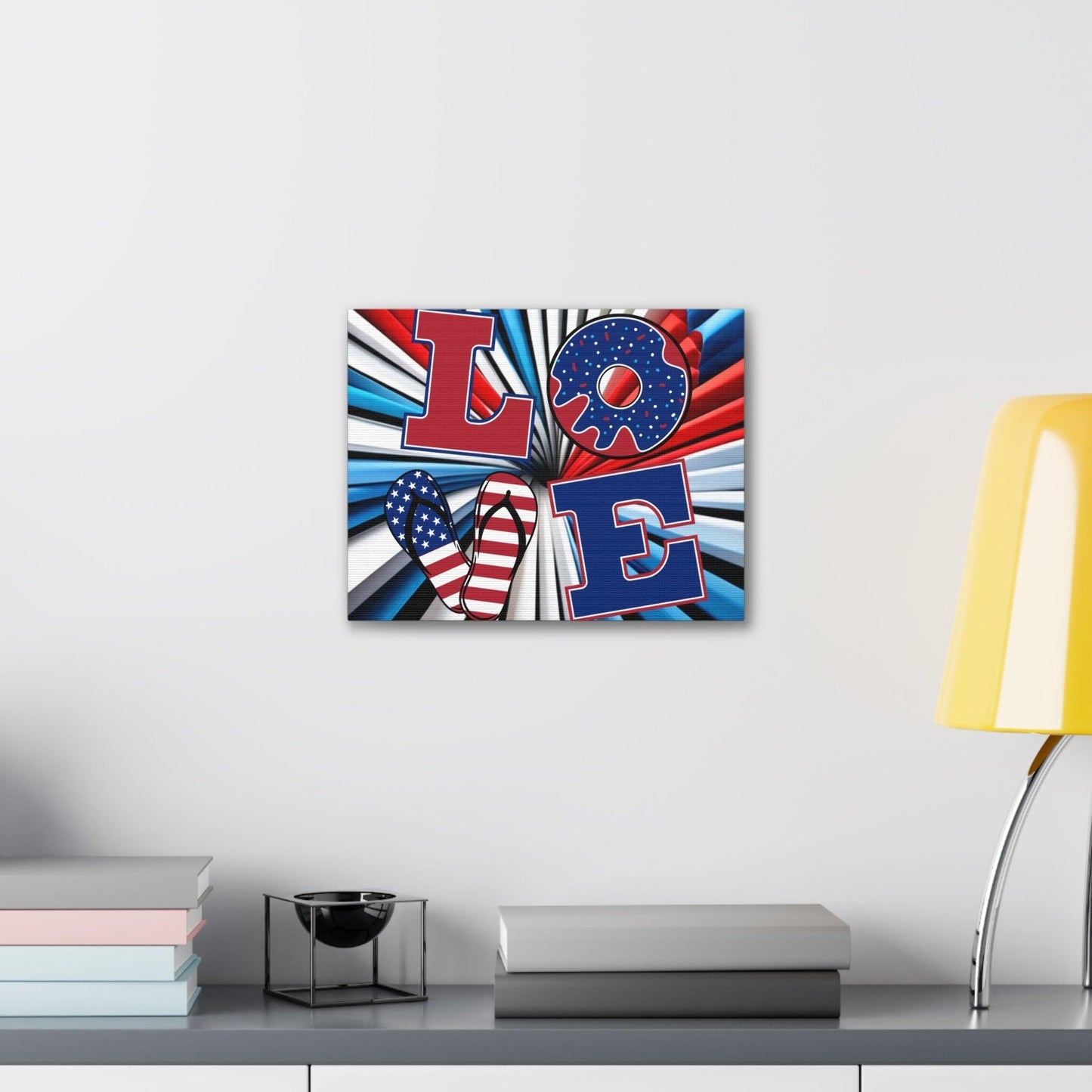 Patriotic Americans LOVE Valentine’s Day Canvas Gallery Wraps - Lizard Vigilante