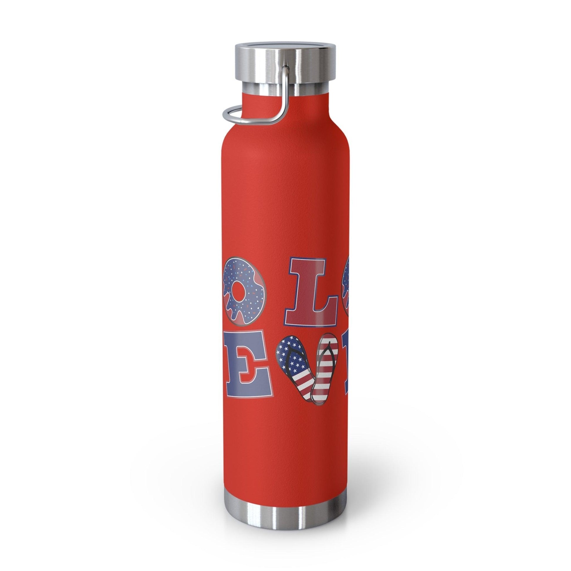 LOVE American Styled Red White and Blue Copper Vacuum Insulated Bottle, USA 22oz - Lizard Vigilante