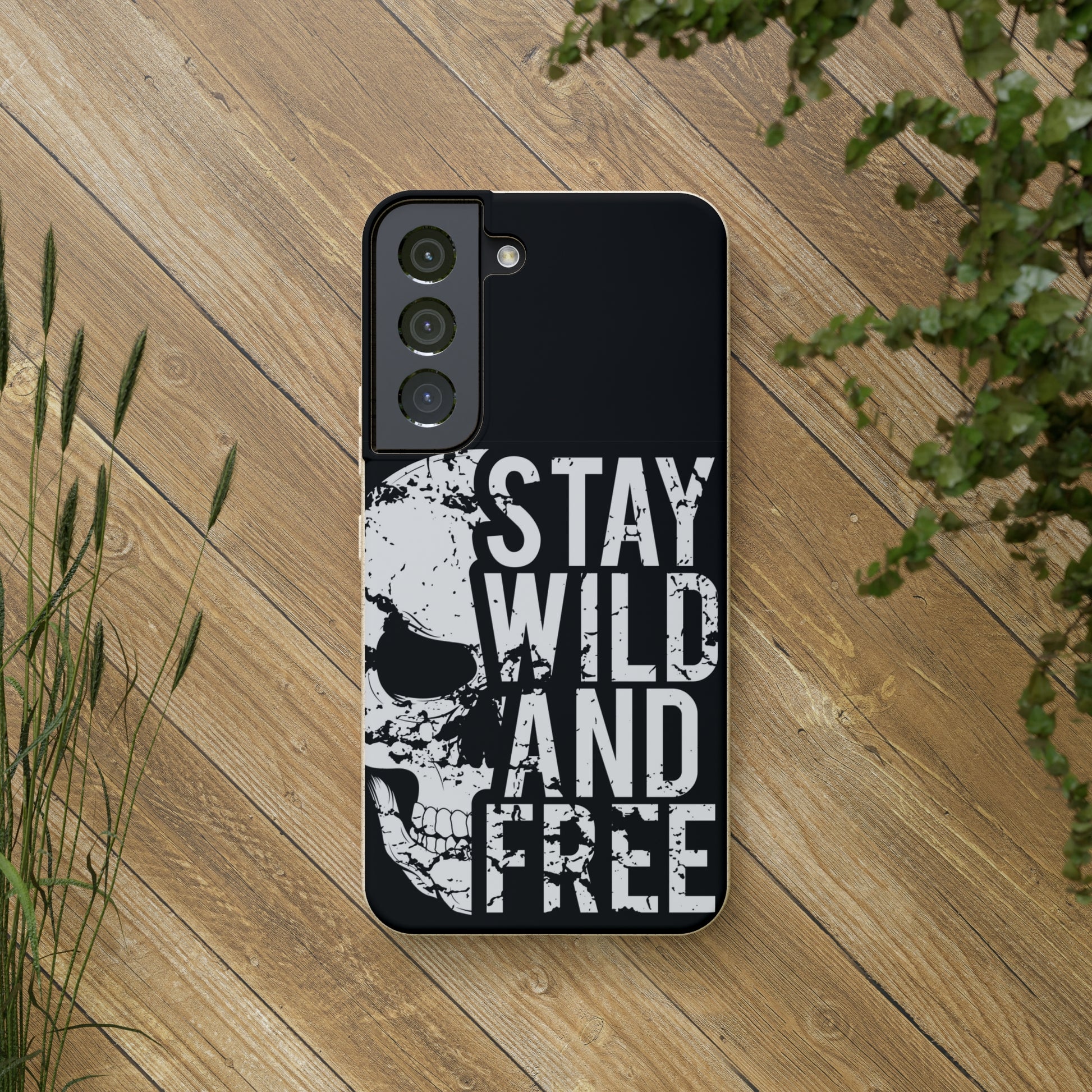 Stay Wild And Free Skull Biodegradable Cases - Lizard Vigilante