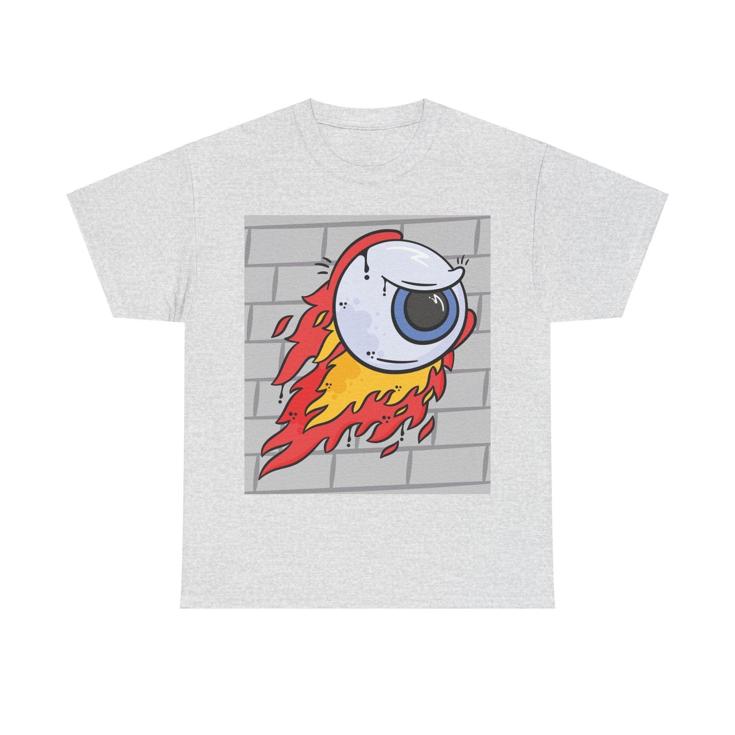 Flaming Eyeball Unisex Heavy Cotton Tee - Lizard Vigilante