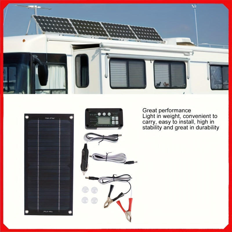 600W High-Efficiency Monocrystalline Silicon Solar Panel Kit - Solar Panels for RV Outdoor Camping with 100A Charge Controller, Extension Cable, and Battery Clip for Reliable Off-Grid Power - Premium  from Lizard Vigilante - Just $46.99! Shop now at Lizard Vigilante