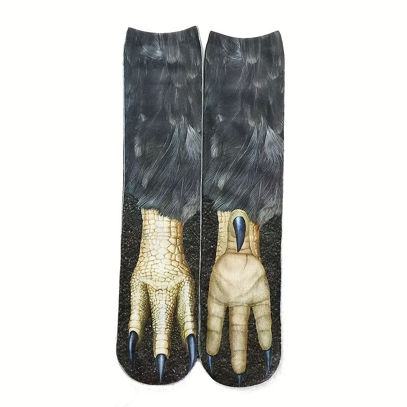 Paw-Tastic 3D Animal Print Socks – Unisex Novelty Crew Socks for Ultimate Comfort and Wild Style - Premium socks from Lizard Vigilante - Just $17.88! Shop now at Lizard Vigilante