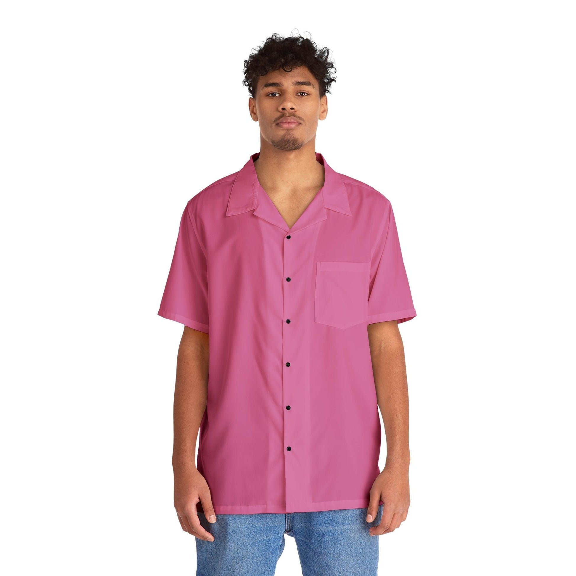 Men's Hawaiian Shirt - Pink - Lizard Vigilante