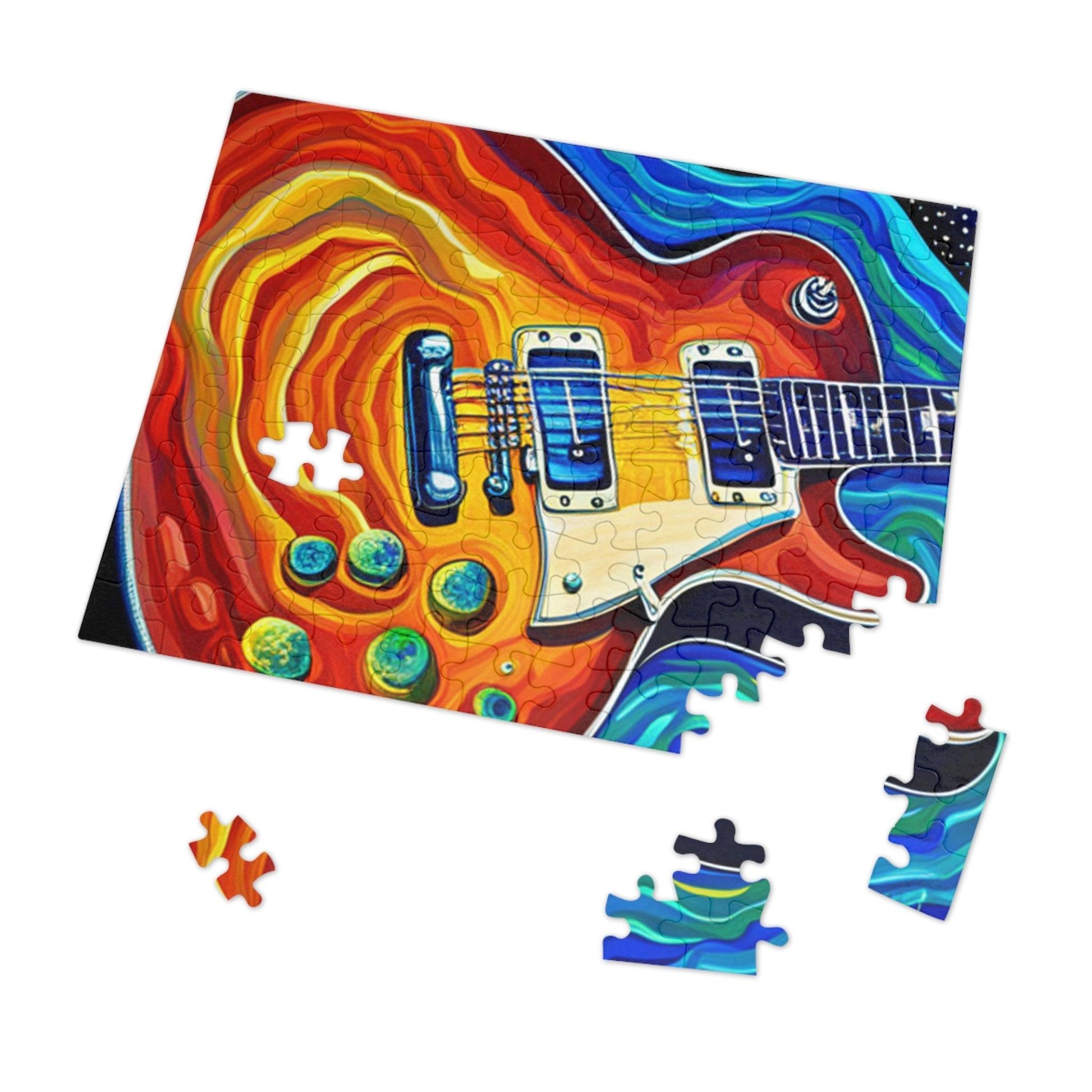 Psychedelic Electric Guitar Jigsaw Puzzle (30, 110, 252, 500,1000-Piece) - Lizard Vigilante