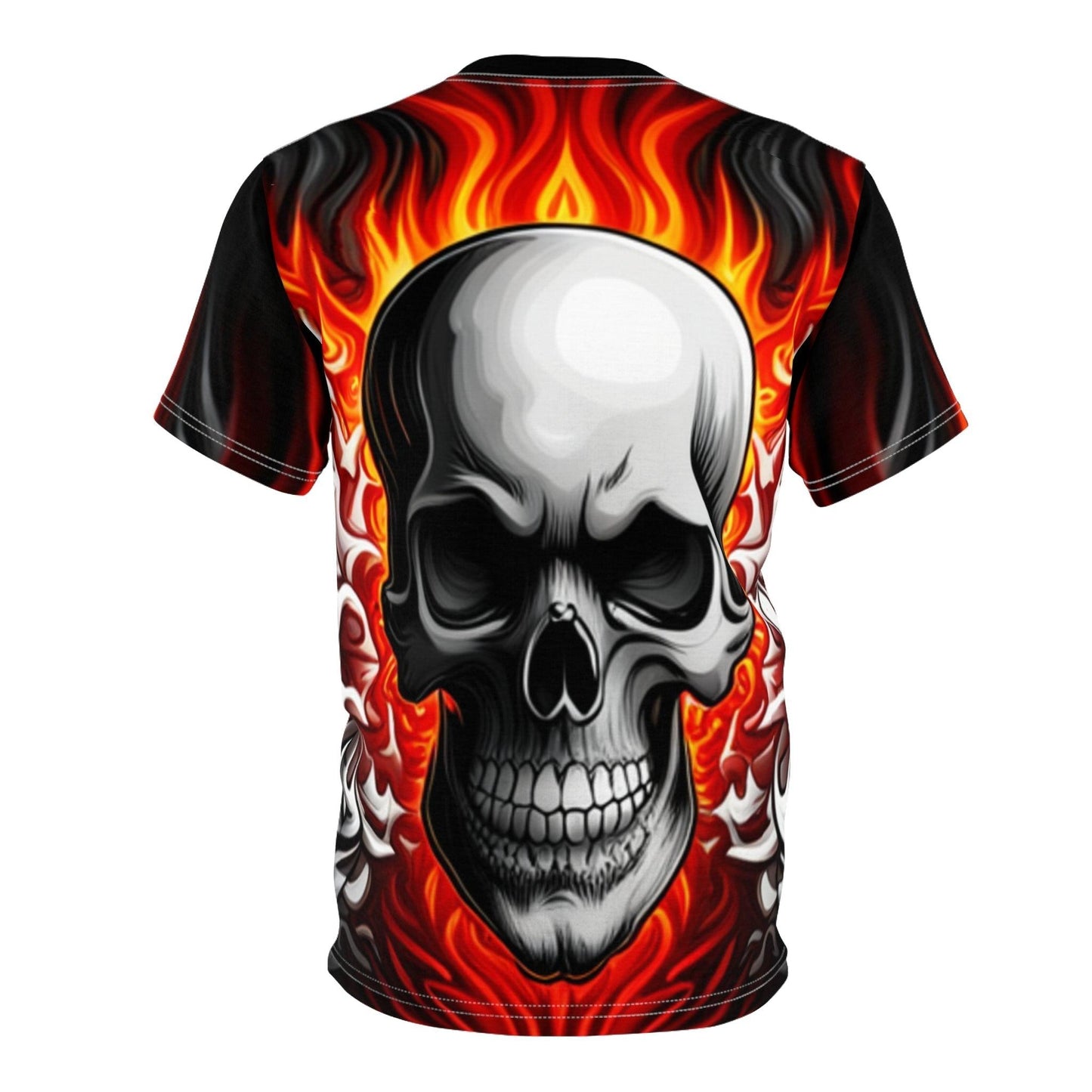 Skull in Flames Unisex Tee Shirt - Lizard Vigilante