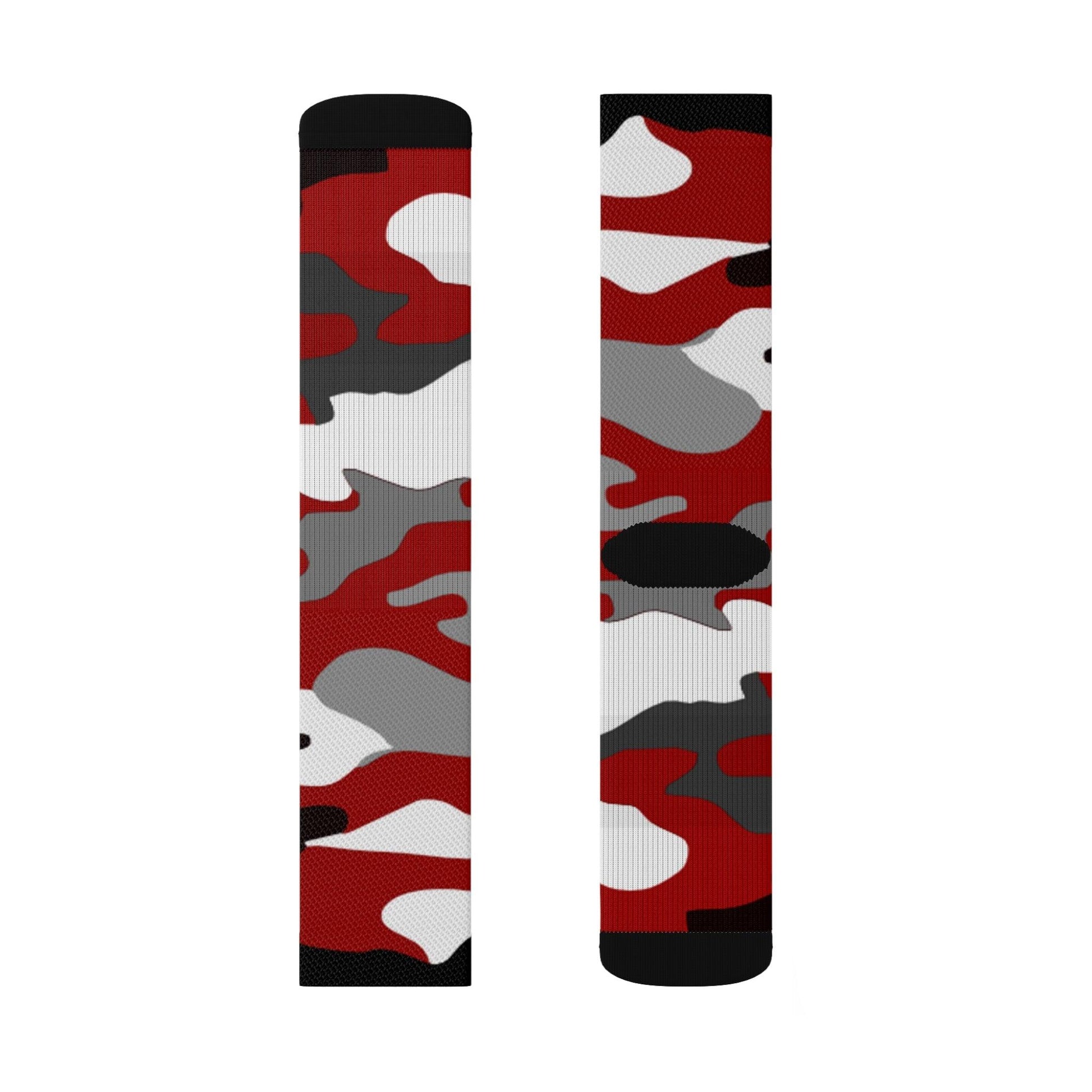 Red Black Grey White Sublimation Socks - Lizard Vigilante