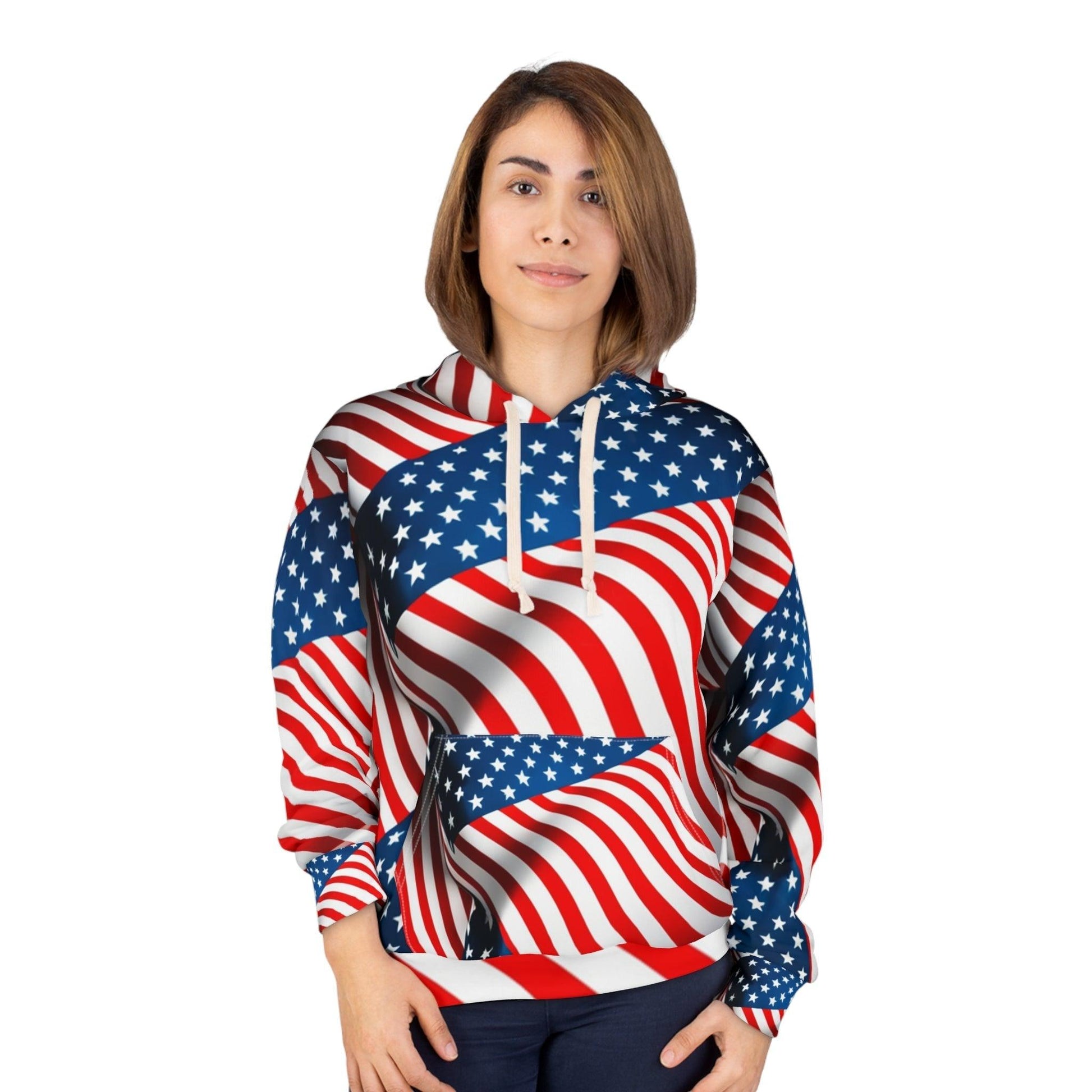 American Flag Unisex Pullover Hoodie - Lizard Vigilante