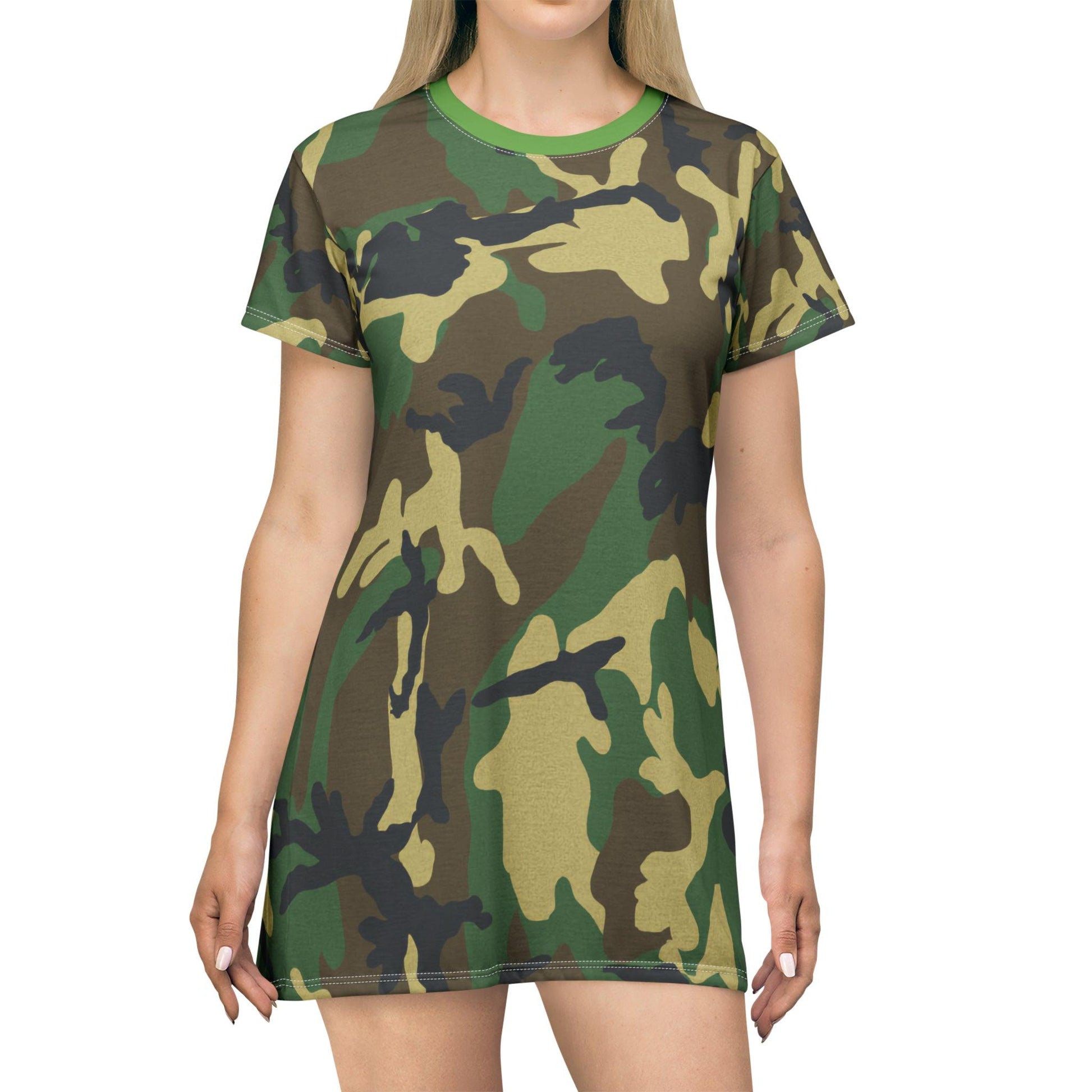 Green Camo T-Shirt Dress - Lizard Vigilante