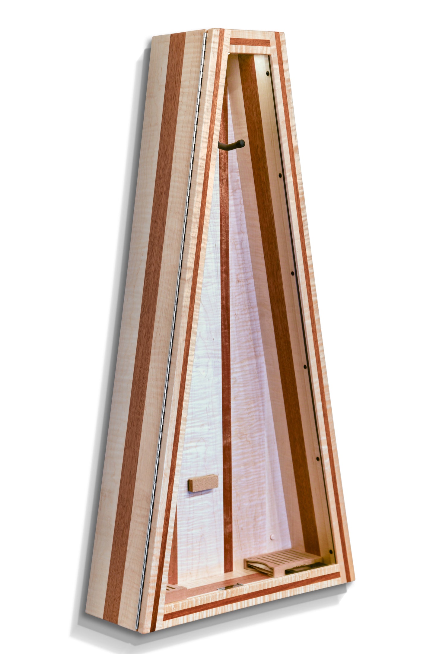 ClimaCase Triangle Humidor - Flamed Maple with Mahogany