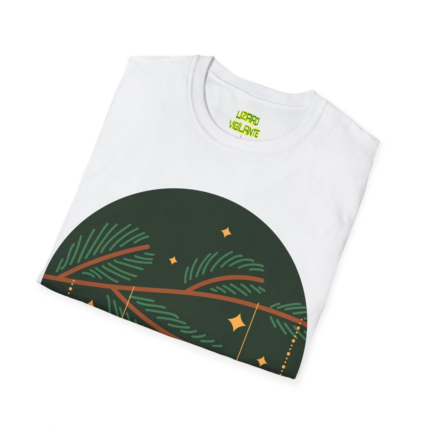 Decorated Christmas Tree Branch Unisex Softstyle T-Shirt - Lizard Vigilante