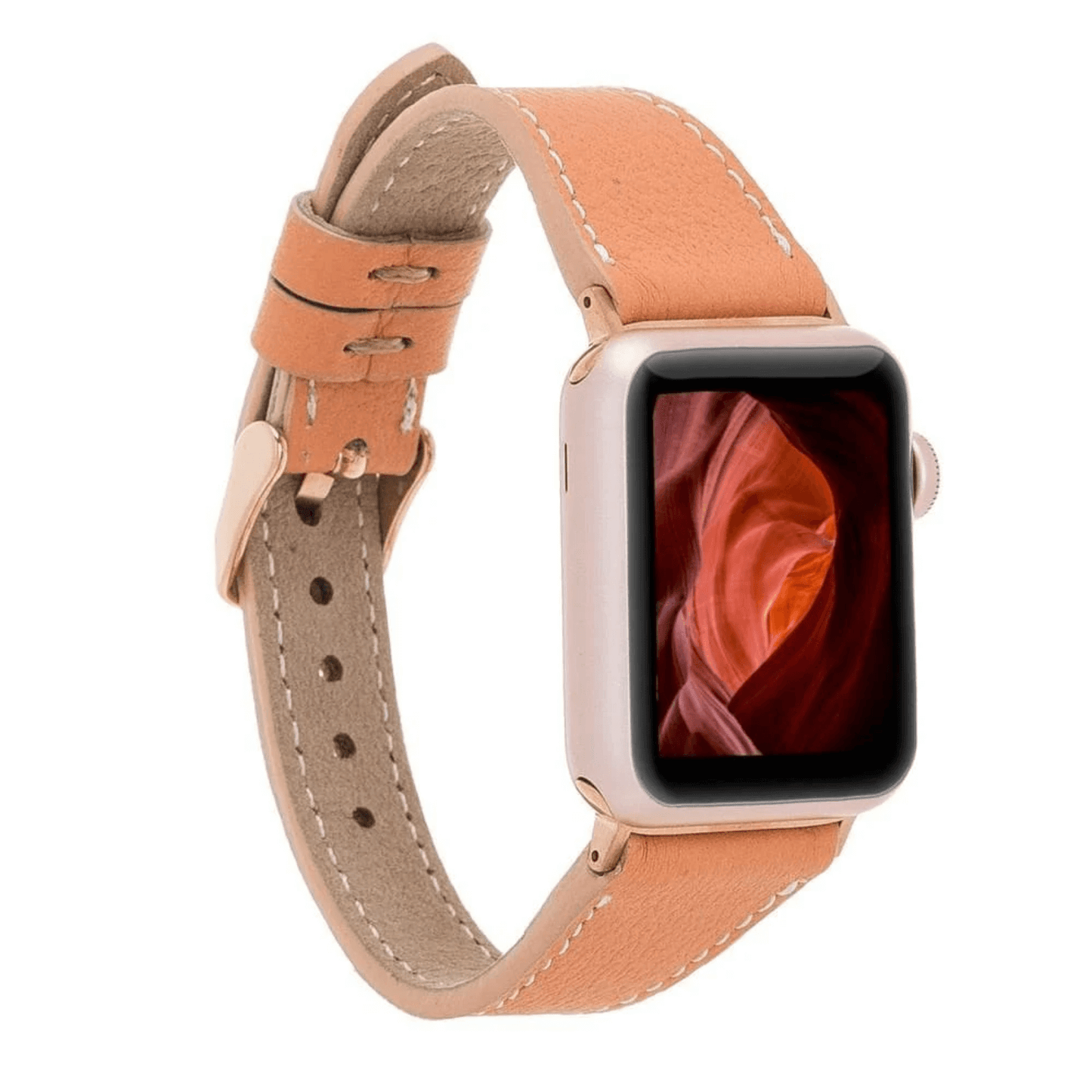 Classic Light Tan Leather Apple Watch Band - Dallas