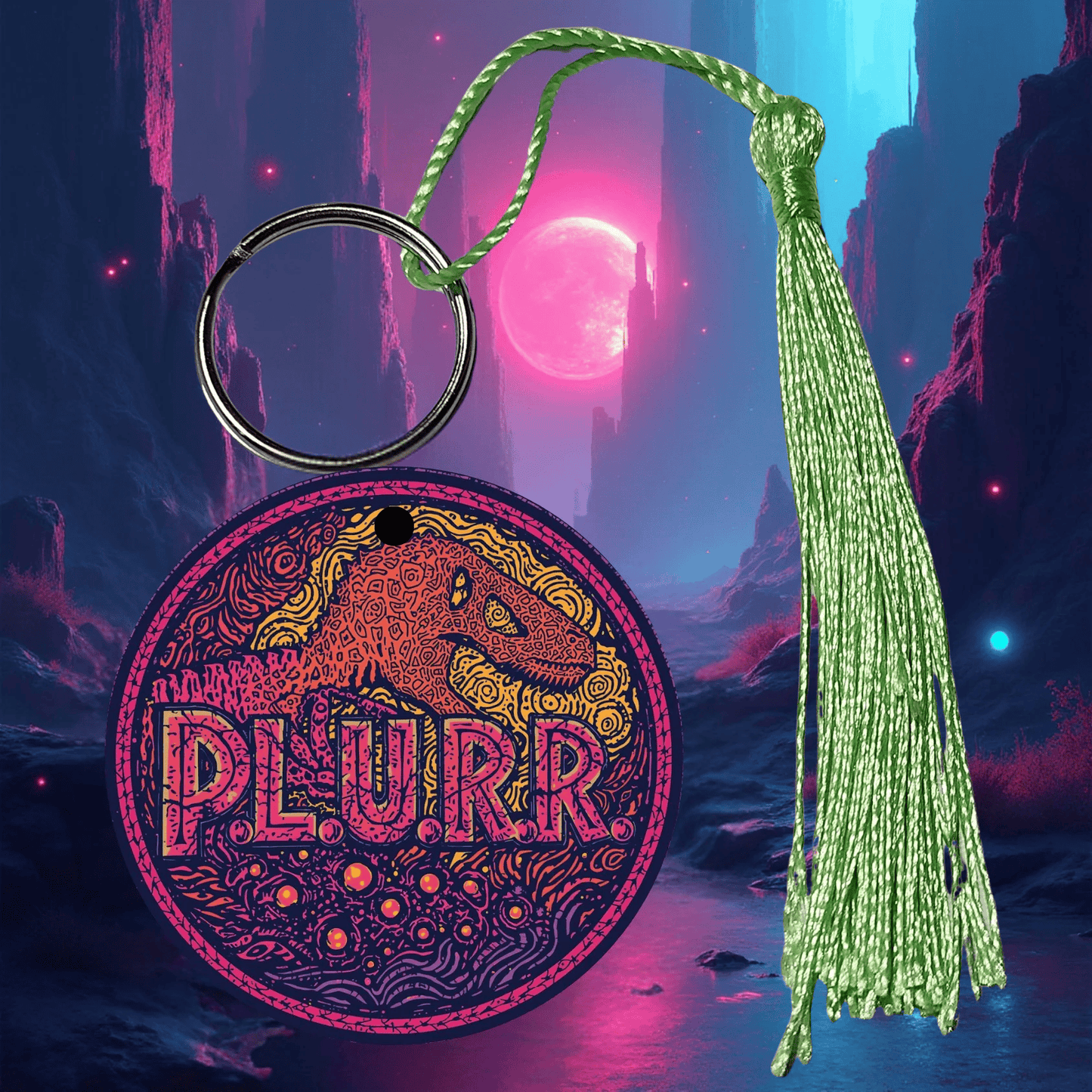 PLURR Aluminum Keychain for Raves and Festivals